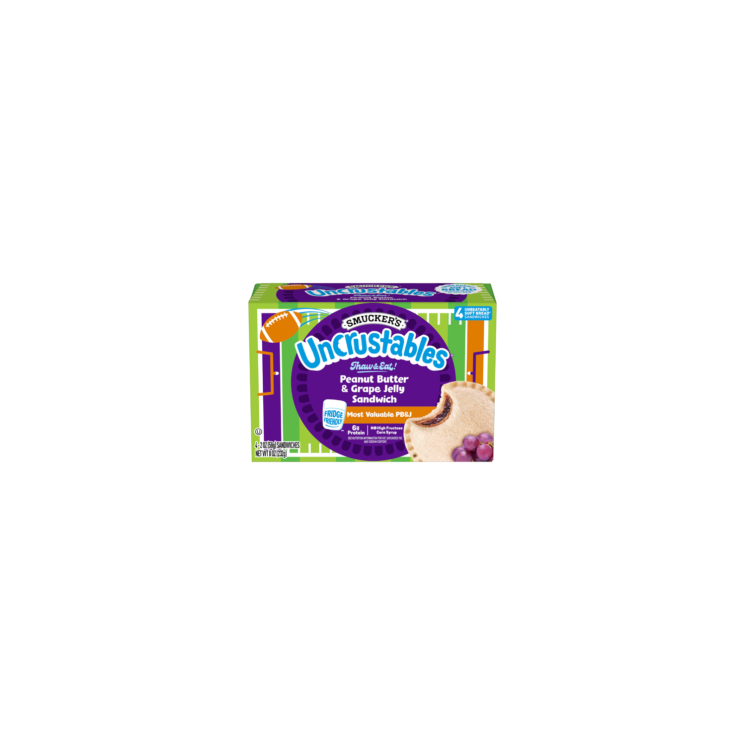 Smucker's Uncrustables Peanut Butter & Grape Jelly Sandwich - 2 Ounce - 4 Count Image 1 of 4