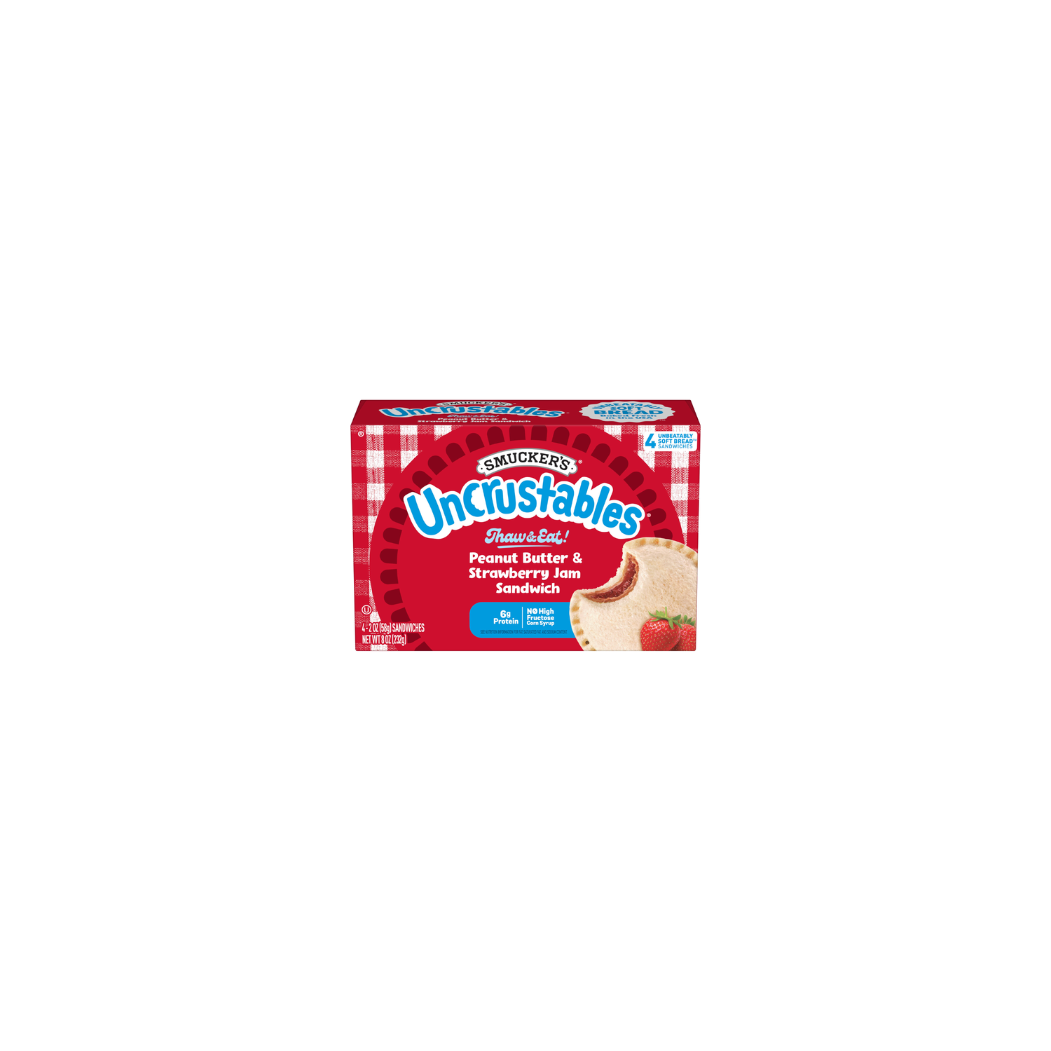 Smucker's Uncrustables Peanut Butter & Strawberry Jam Sandwich - 2 Ounce - 4 Count Image 1 of 4