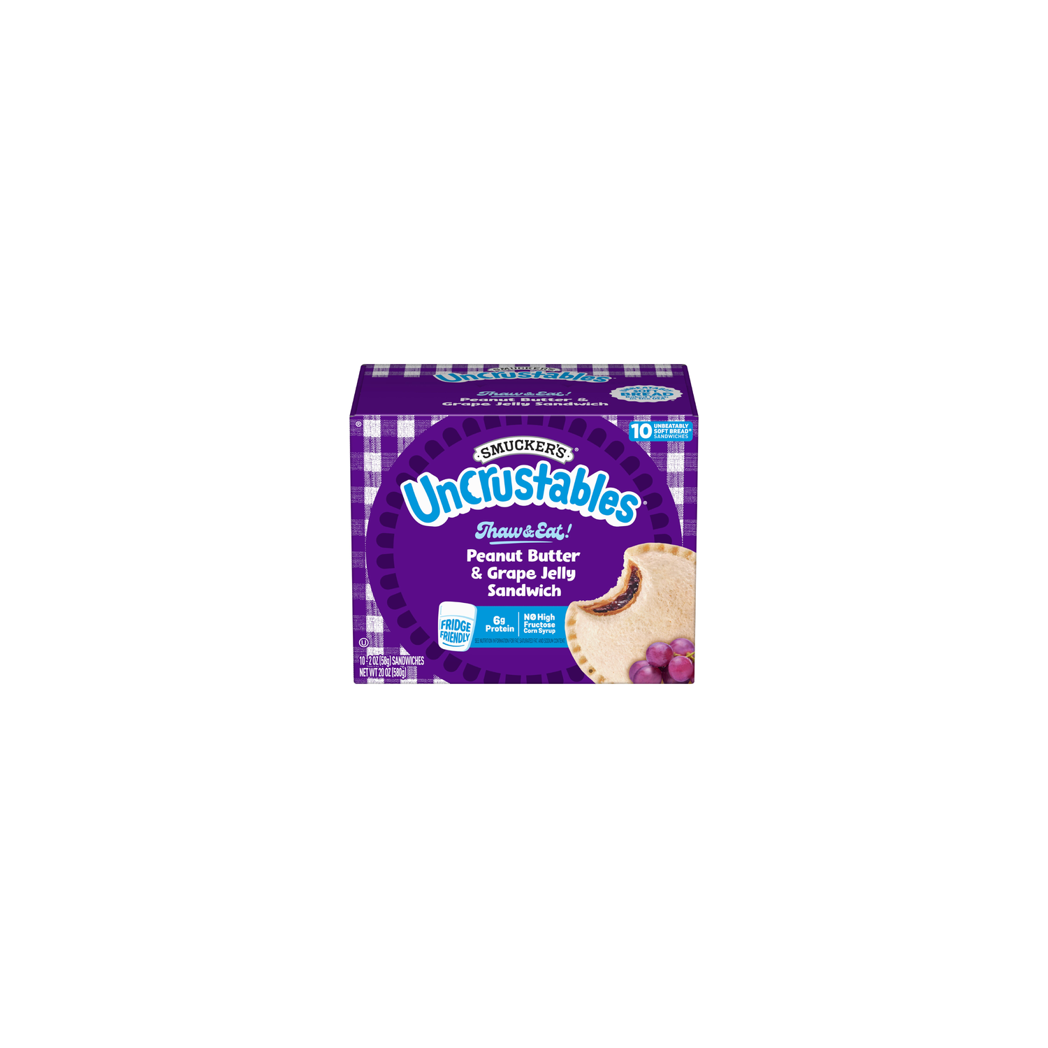 Smucker's Uncrustables Peanut Butter & Grape Jelly Sandwich - 2 Ounce - 10 Count Image 1 of 4