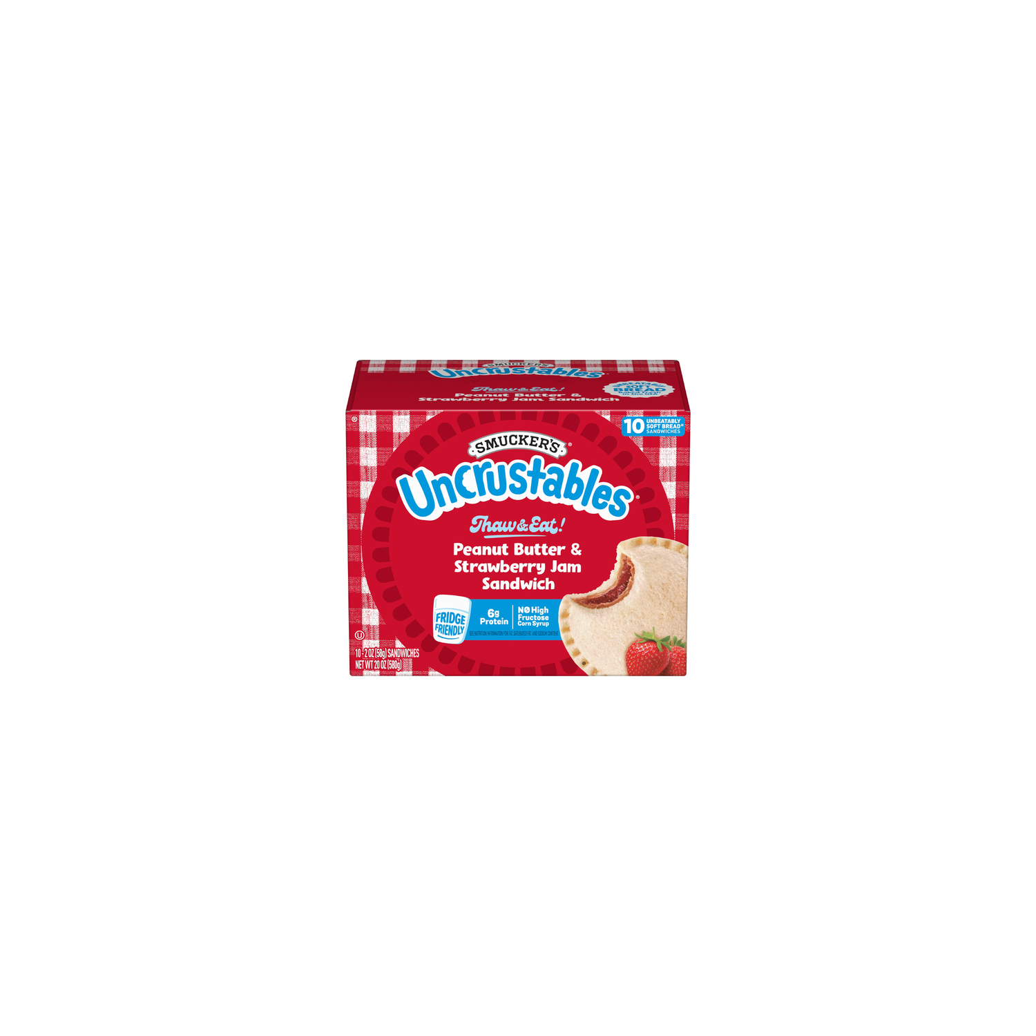 Smucker's Uncrustables Peanut Butter & Strawberry Jam Sandwich - 2 Ounce - 10 Count Image 1 of 4