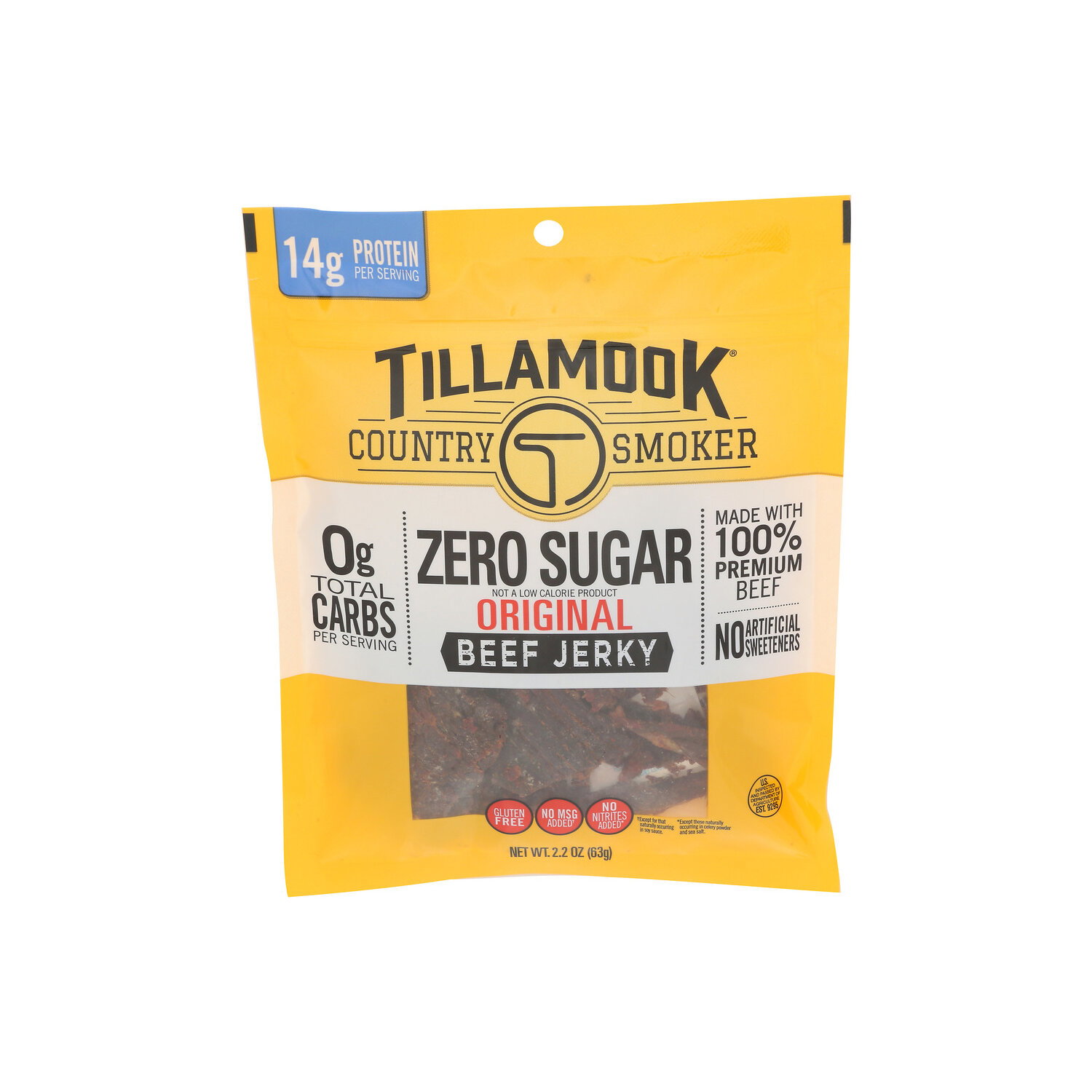 Tillamook Country Smoker Zero Sugar Original Beef Jerky - 2.2 Ounce Image 1 of 4
