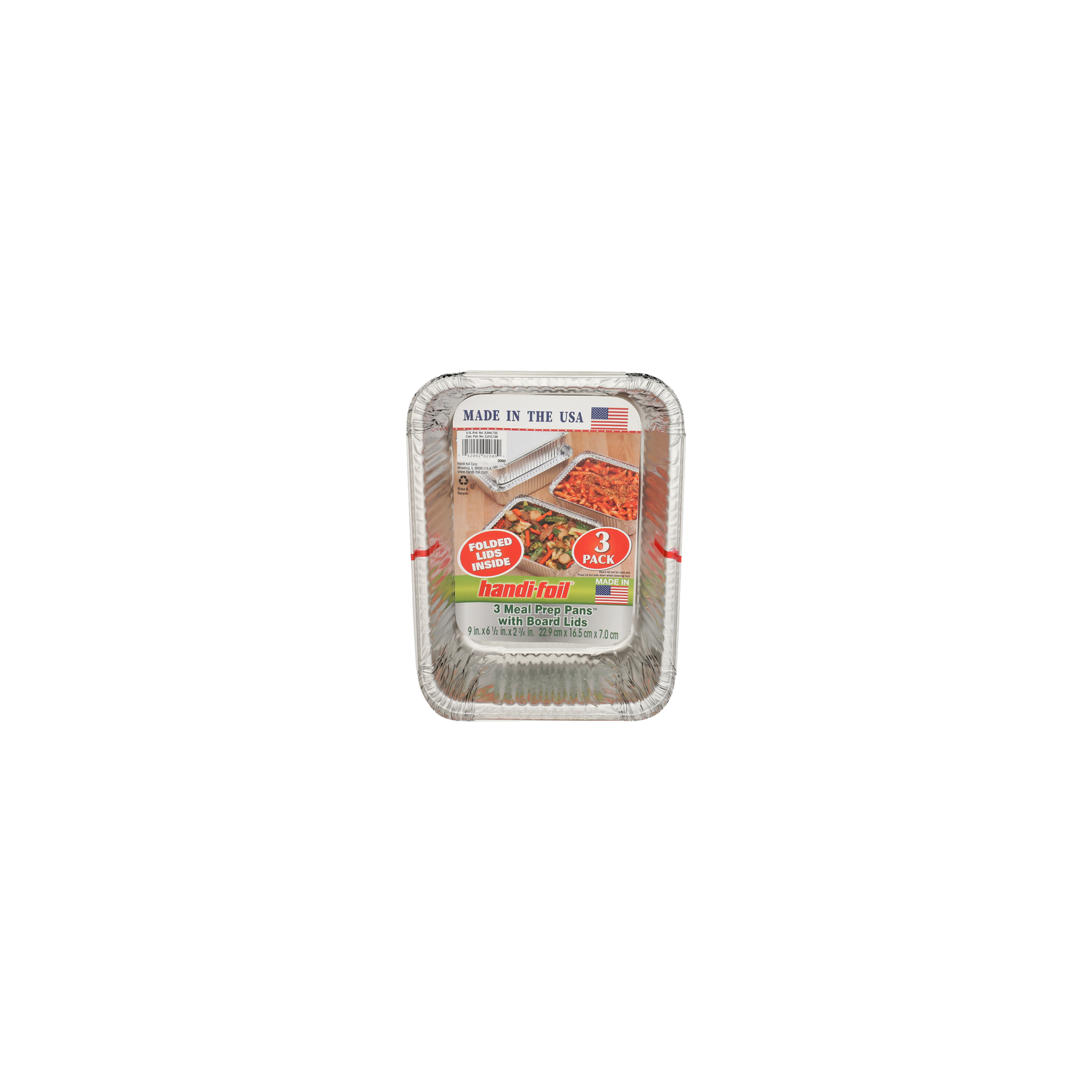 HANDI-FOIL 3 Meal Prep Pans With Board Lids - 3 Count Image 1 of 2
