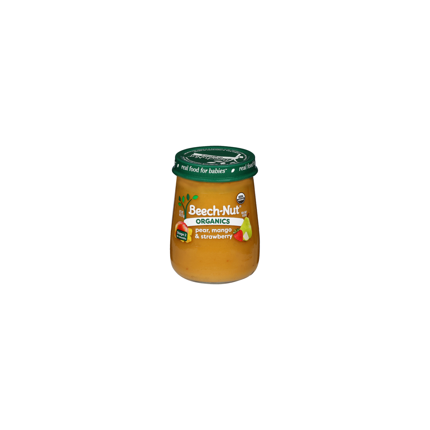 Beech-Nut Organics Baby Food Puree, Pear Mango & Strawberry, Jar - 4 Ounce