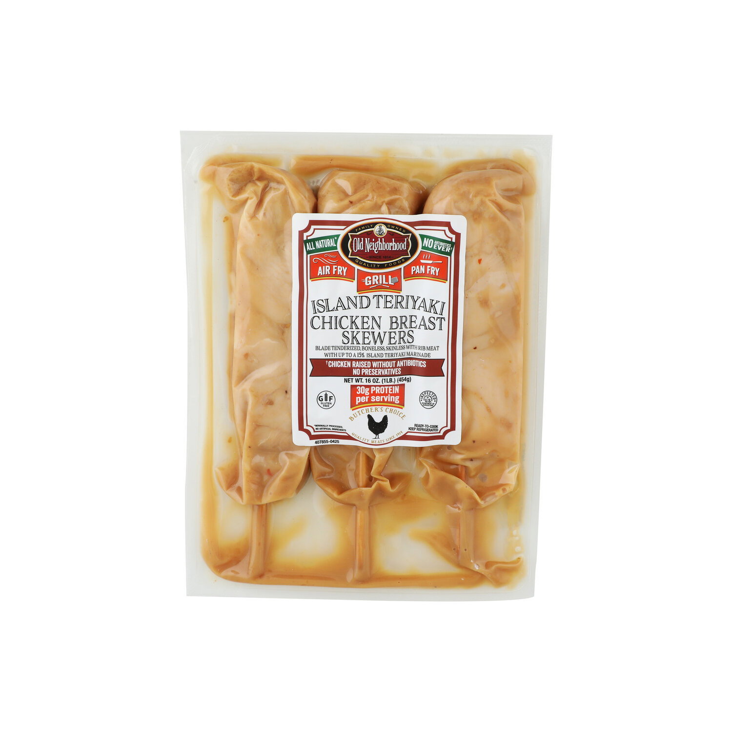 Old Neighborhood Foods Island Teriyaki Chicken Skewers - 16 Ounce Image 1 of 4