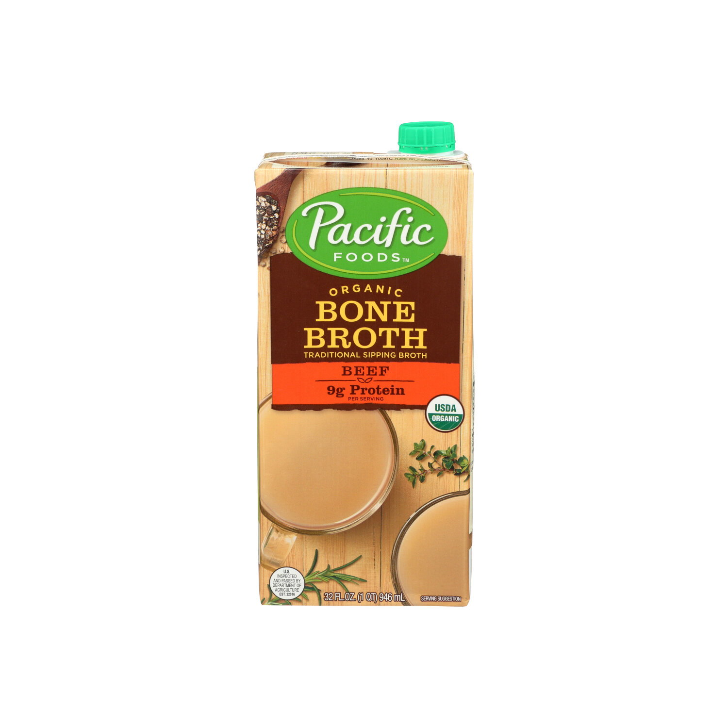 Pacific Foods Organic Beef Bone Broth Unsalted - 32 Ounce Image 1 of 2