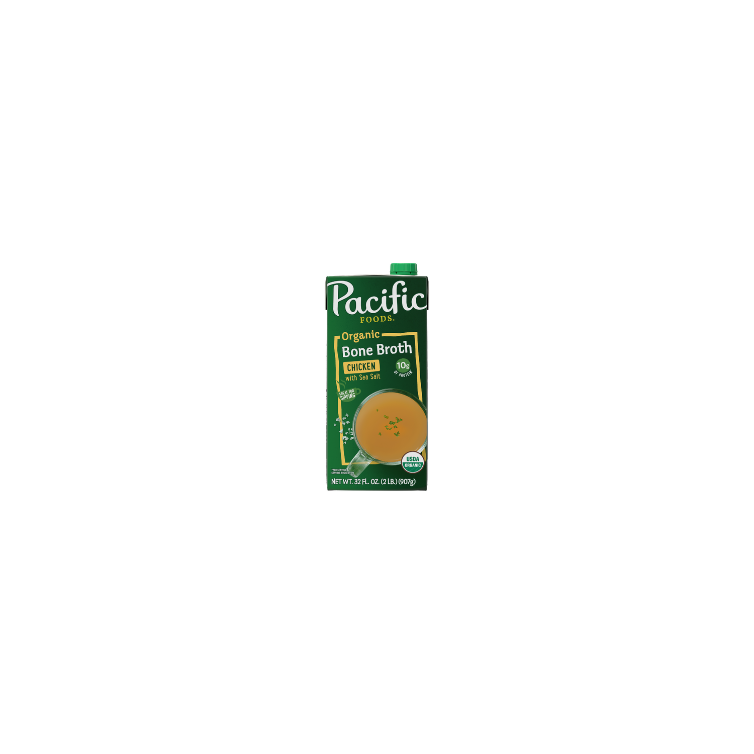 Pacific Foods Salted Chicken Bone Broth Organic With Sea Salt, Carton - 32 Ounce Image 1 of 2