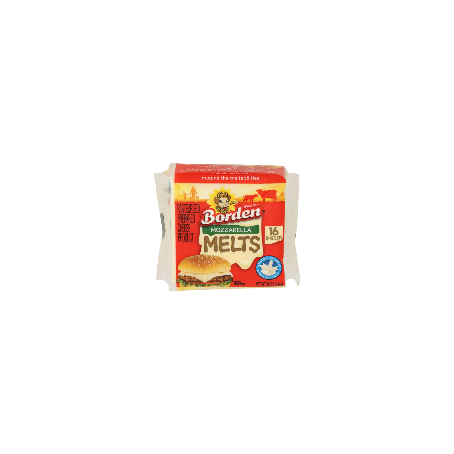Borden Grilled Cheese Melts – Mozzarella - 0.75 Ounce - 16 Count Image 1 of 4