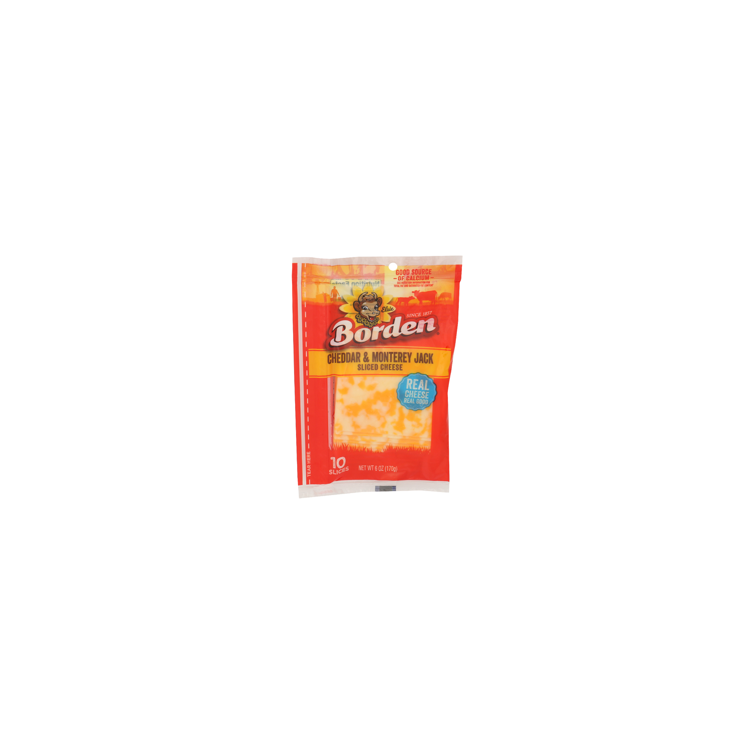 Borden Sliced Cheese Cheddar & Monterey Jack - 0.6 Ounce - 10 Count Image 1 of 4