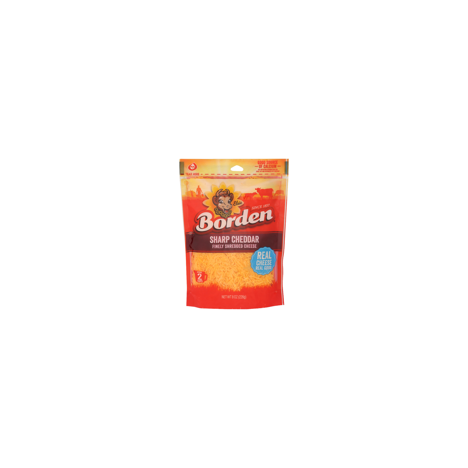 Elsie Borden Finely Shredded Cheese Sharp Cheddar - 8 Ounce Image 1 of 4
