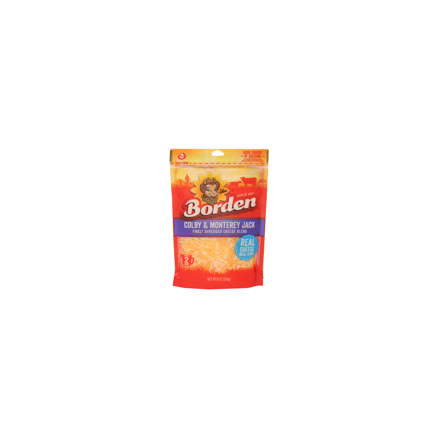 Borden Colby & Monterey Jack Finely Shredded Cheese Blend - 8 Ounce Image 1 of 4