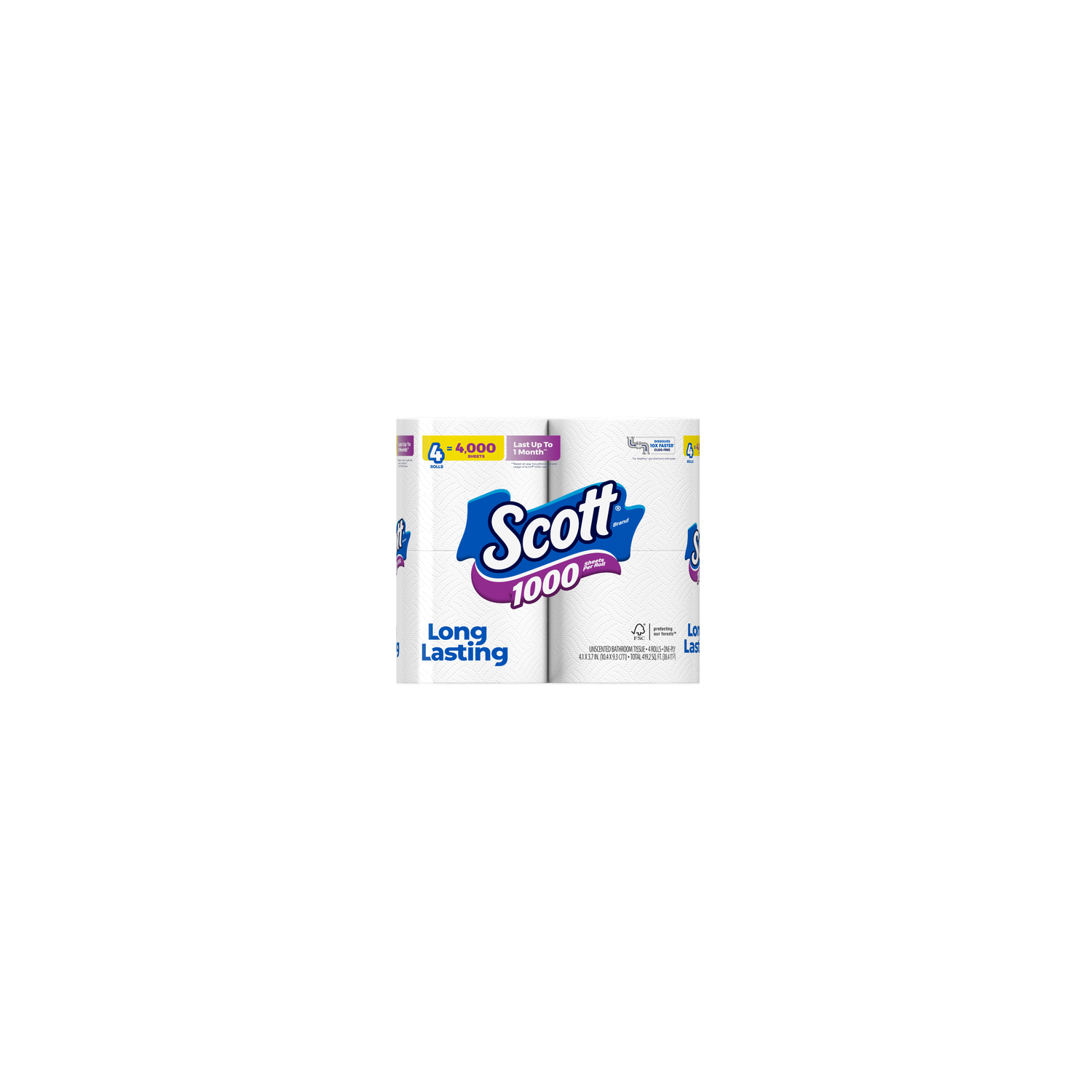 Scott 1000 Toilet Paper - 104.8 Square Foot - 4 Count Image 1 of 2