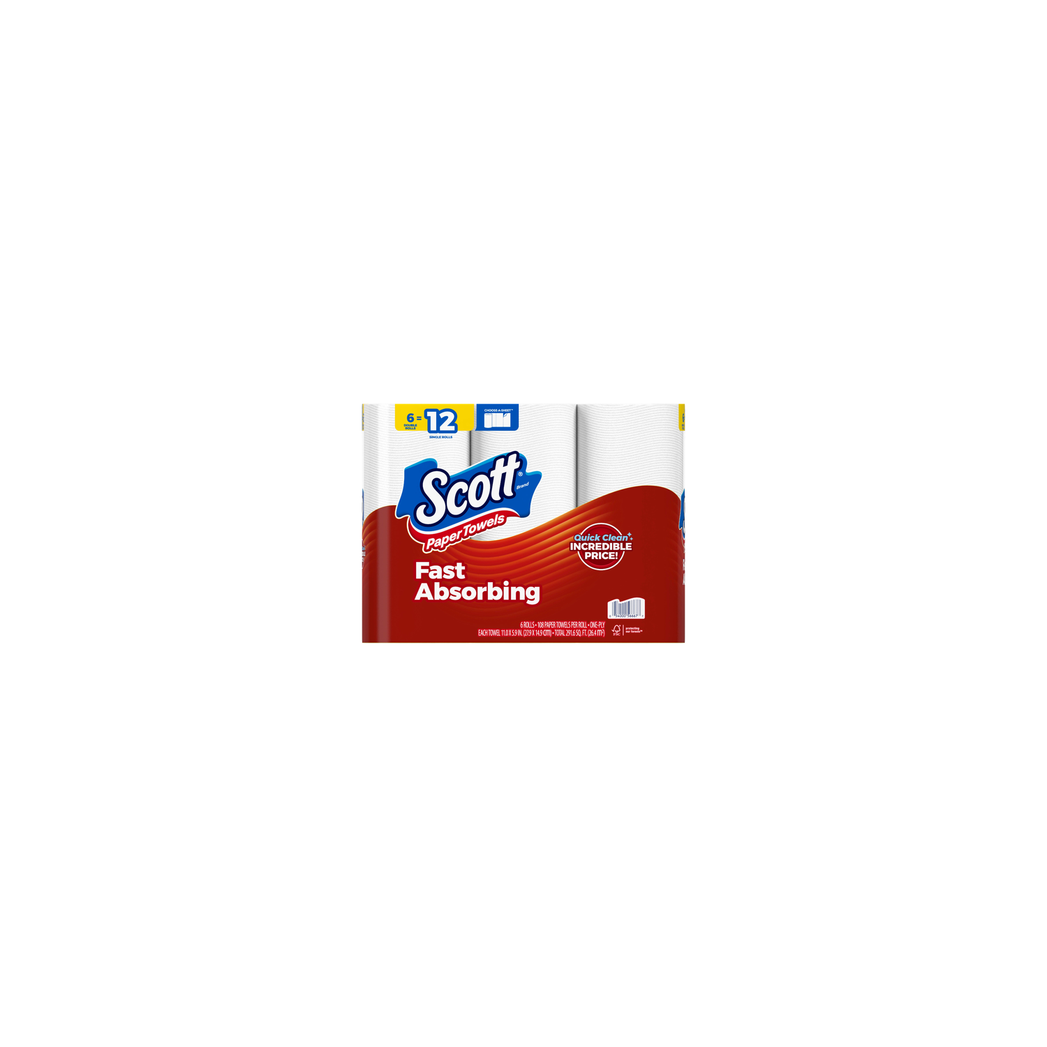 Scott Choose-A-Size Paper Towels - 48.6 Square Foot - 6 Count Image 1 of 2