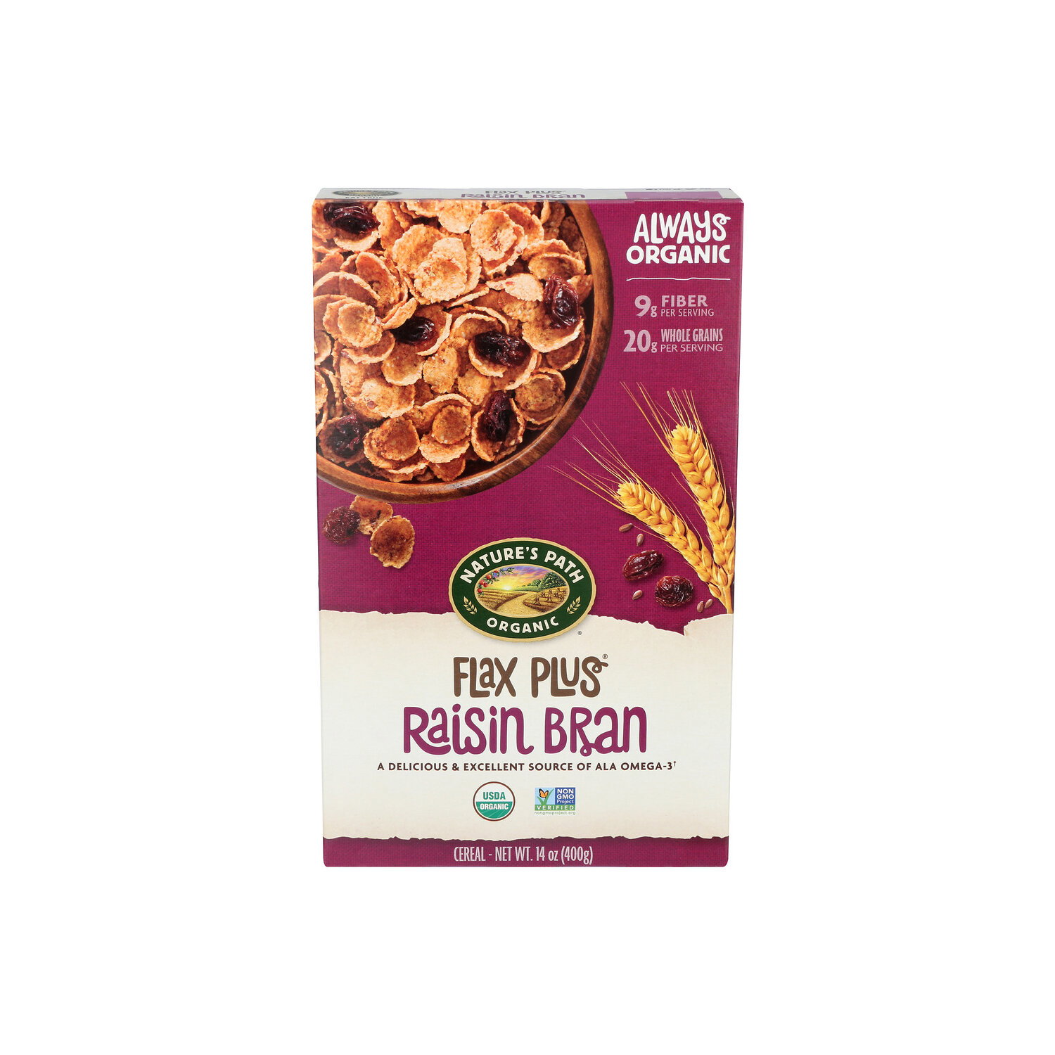 Nature's Path Organic Flax Plus Raisin Bran Cereal - 14 Ounce Image 1 of 4