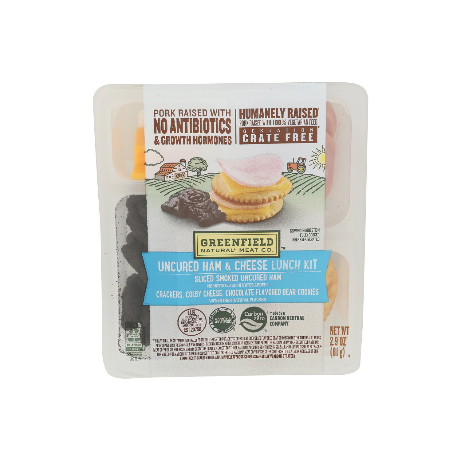Greenfield Uncured Ham And Cheese Lunch Kit - 2.9 Ounce Image 1 of 4