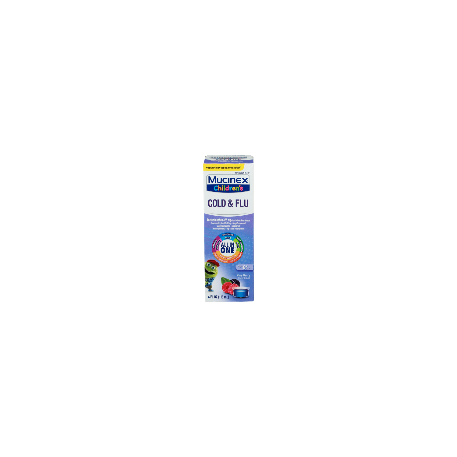 Mucinex Children's Very Berry Flavor Liquid Cold & Flu - 4 Fluid Ounce Image 1 of 4