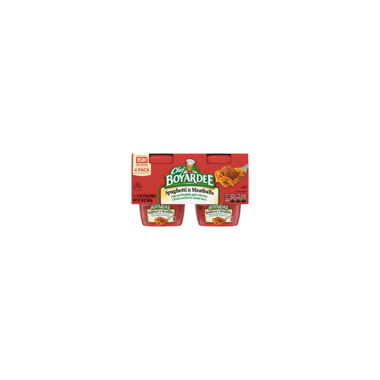 Chef Boyardee Spaghetti & Meatballs, Microwave Meal - 30 Ounce Image 1 of 2