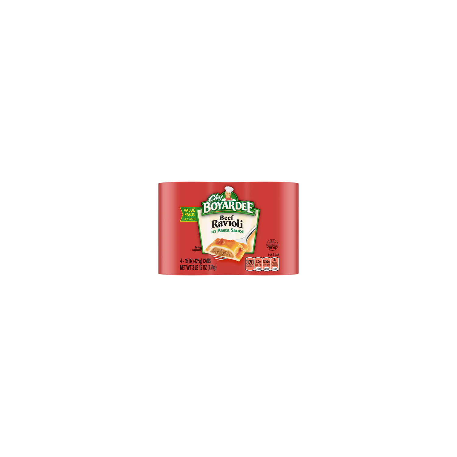Chef Boyardee Beef Ravioli, ., 4 Pack - 60 Ounce Image 1 of 2