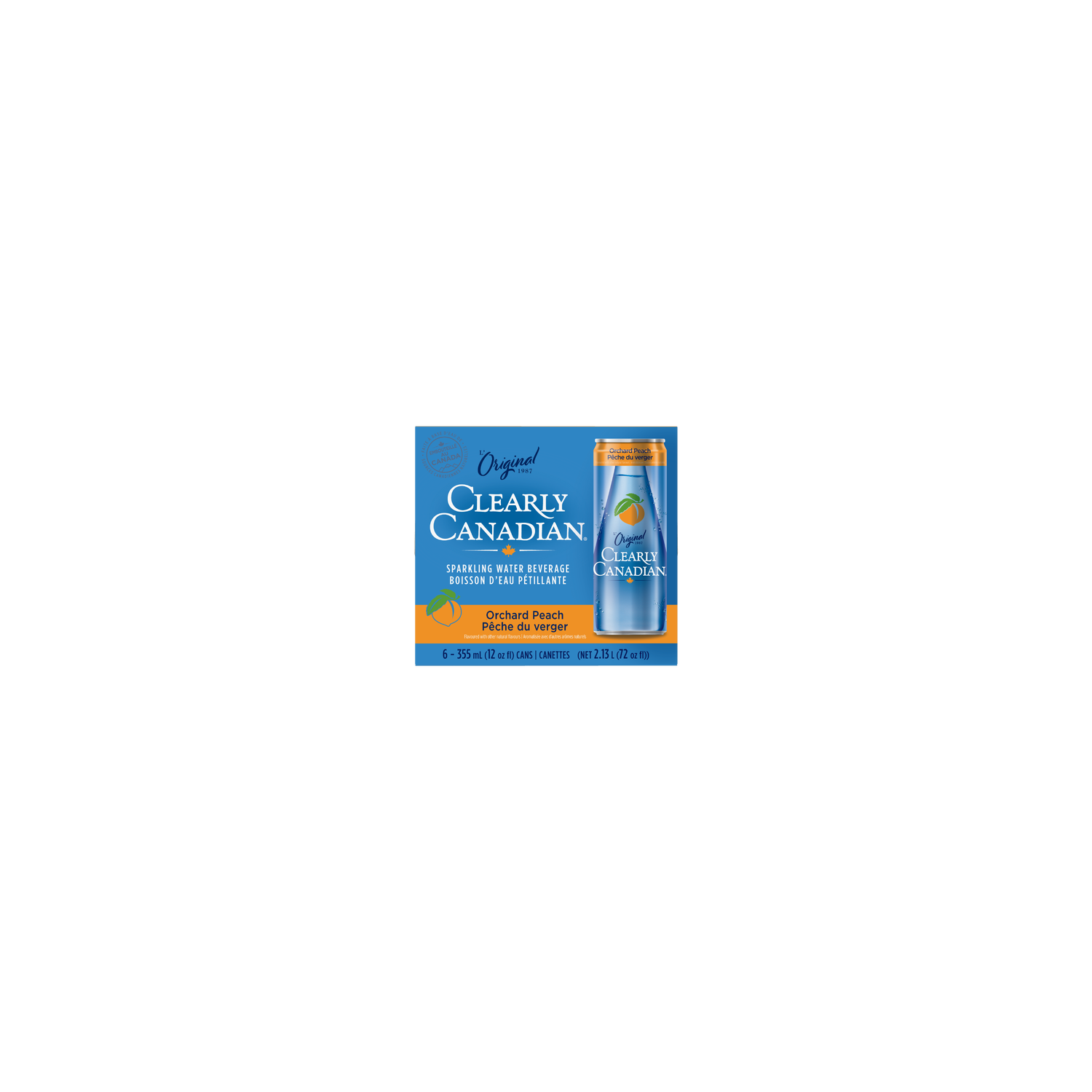 Clearly Canadian Orchard Peach Sparkling Water - 12 Fluid Ounce - 6 Count Image 1 of 3