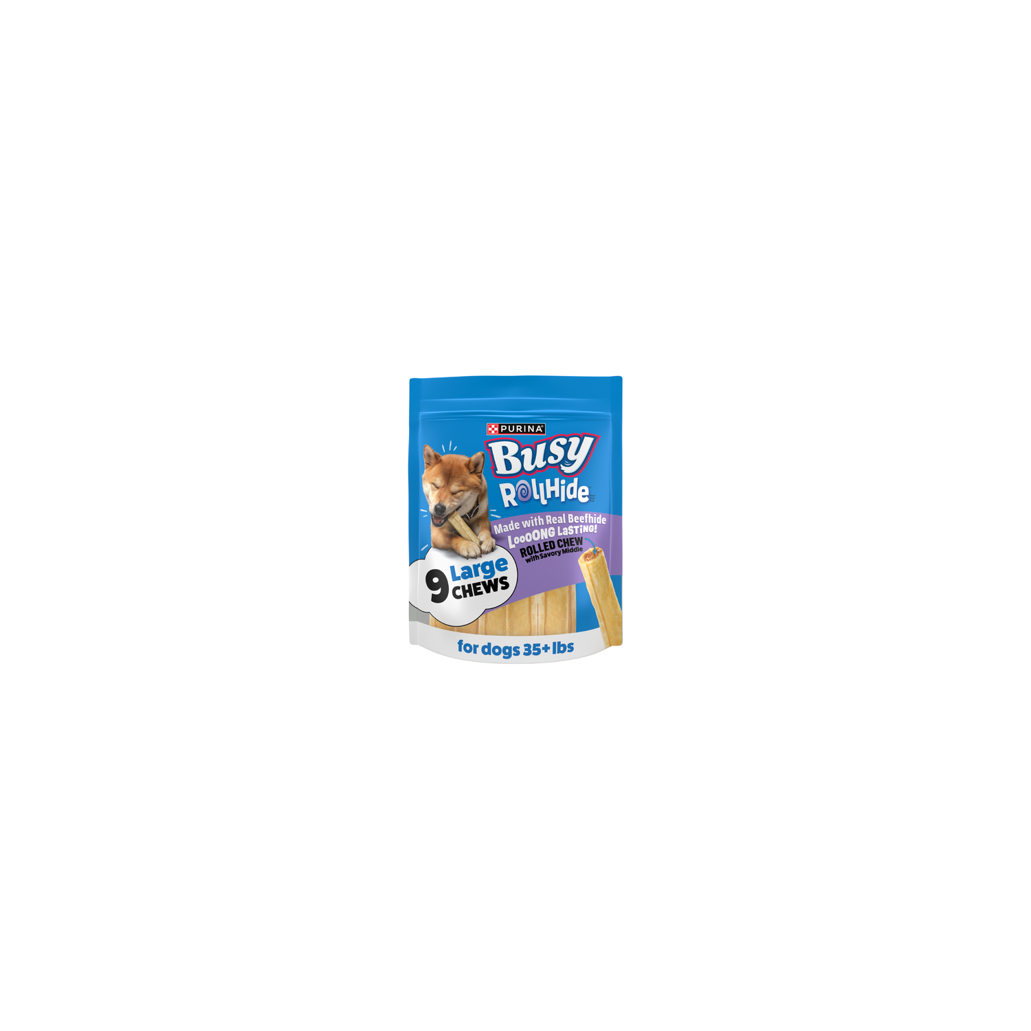 Purina Busy Rollhide Rawhide Large Dog Chew Treats Made With Real Beefhide - 12 Ounce Image 1 of 4