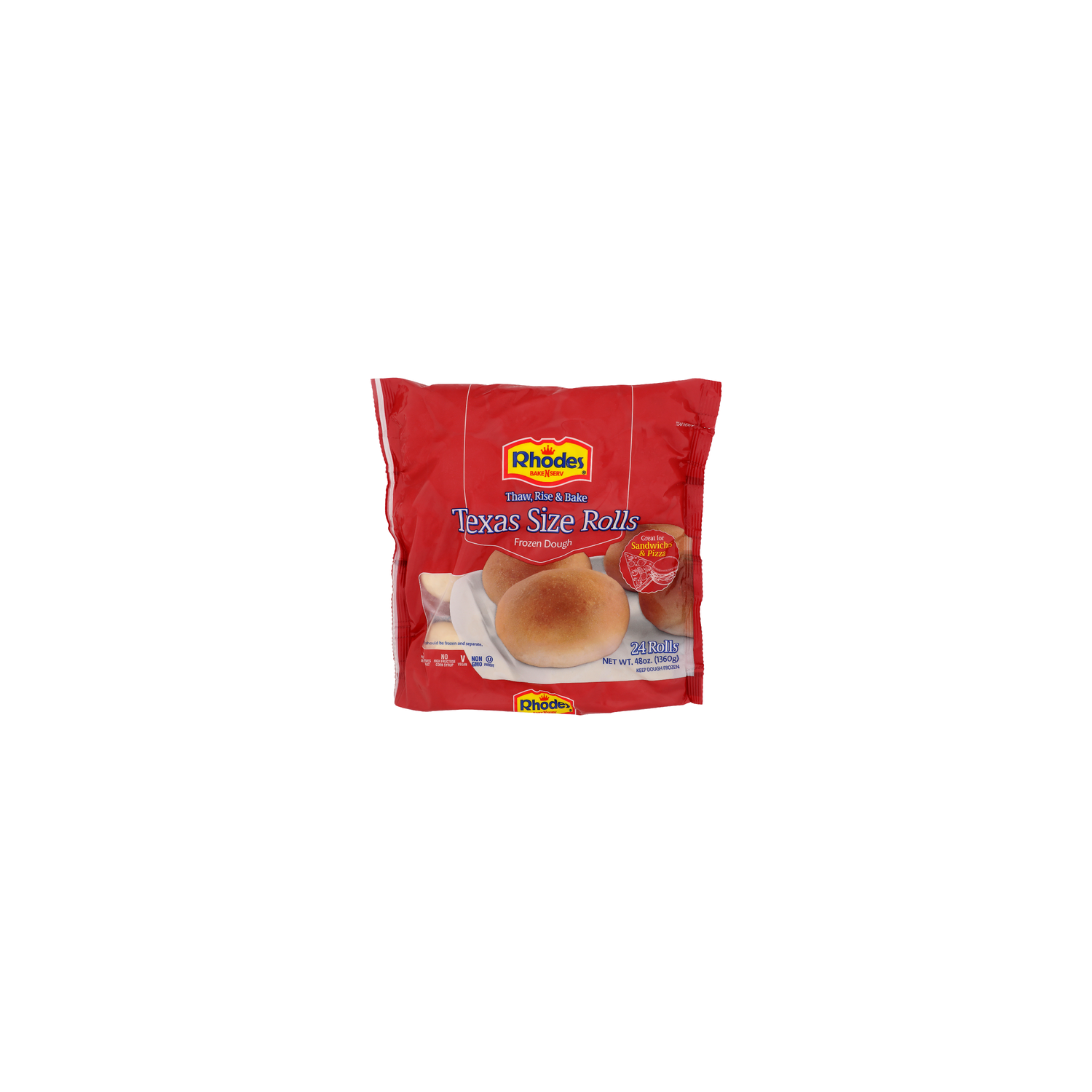 Rhodes Bake N Serv Texas Size Rolls Frozen Dough - 2 Ounce - 24 Count Image 1 of 4