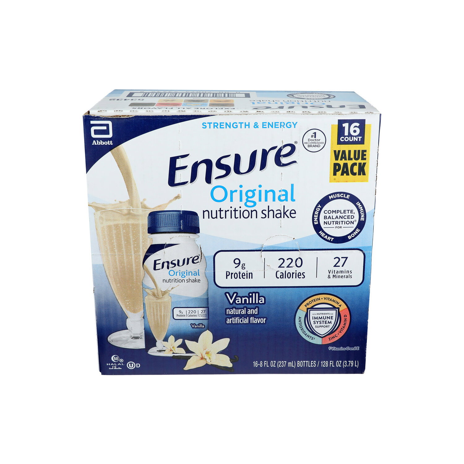 Ensure Vanilla Reclosable Btl 16 - 8 Fluid Ounce - 16 Count Image 1 of 4