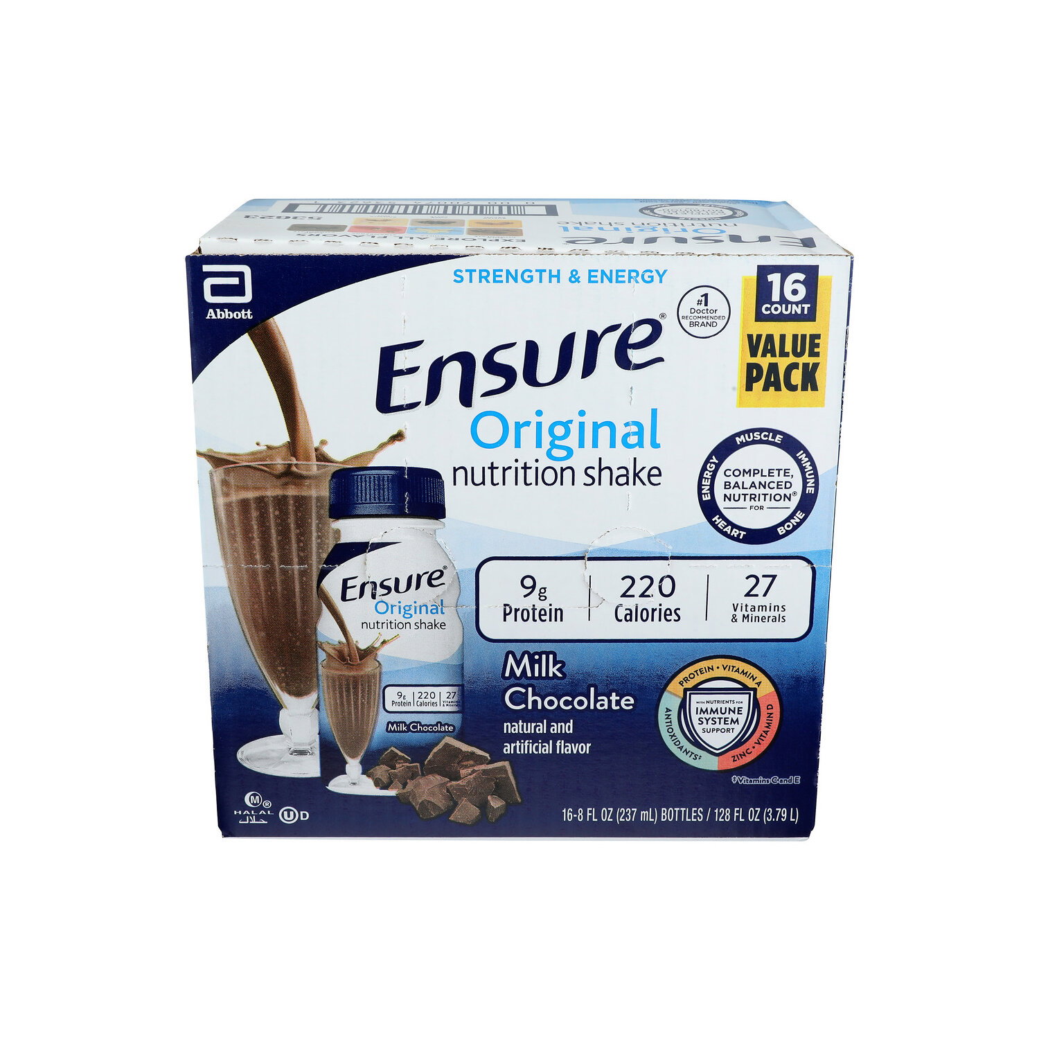 Ensure Choc Nutrition Shake 16 - 8 Fluid Ounce - 16 Count Image 1 of 4