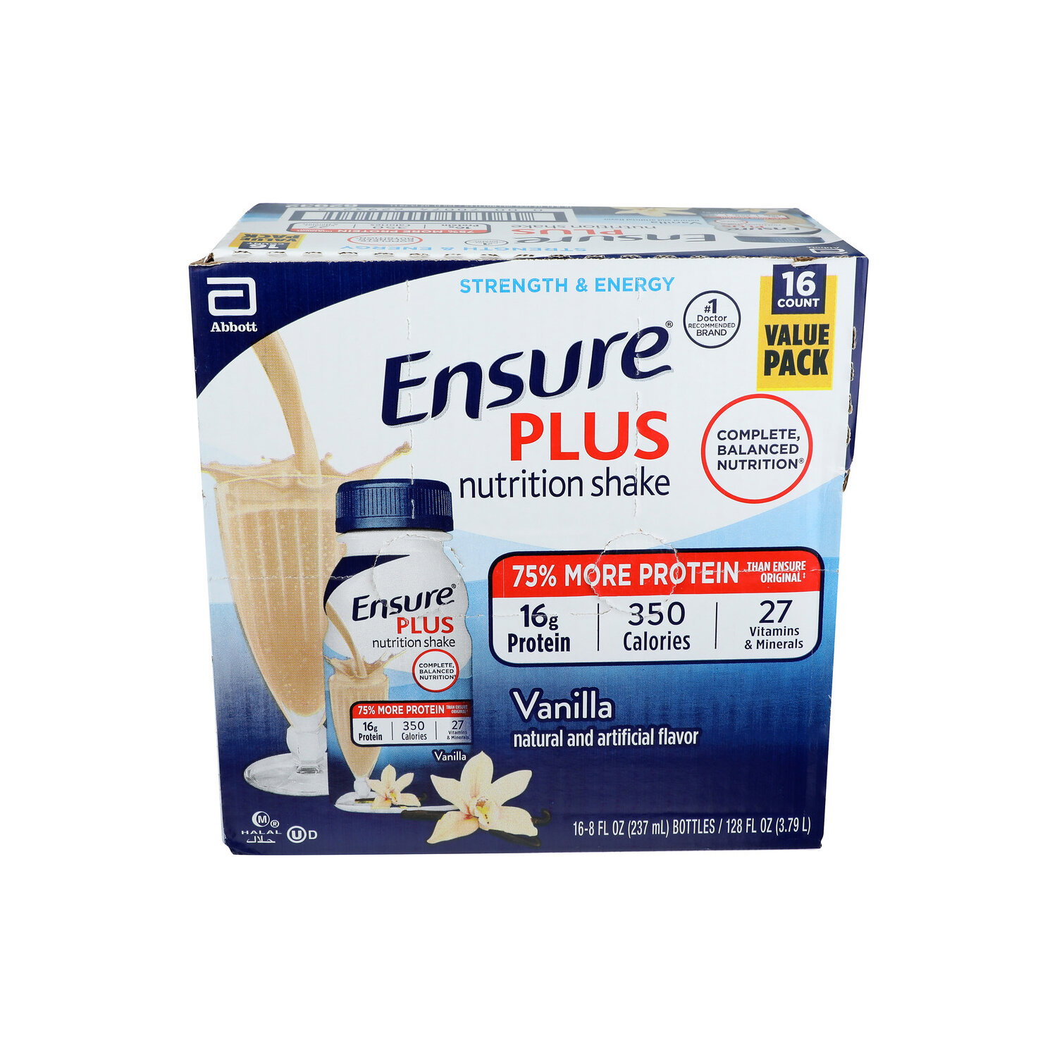 Ensure Plus Vanilla 16 - 8 Fluid Ounce - 16 Count - Super 1 Foods