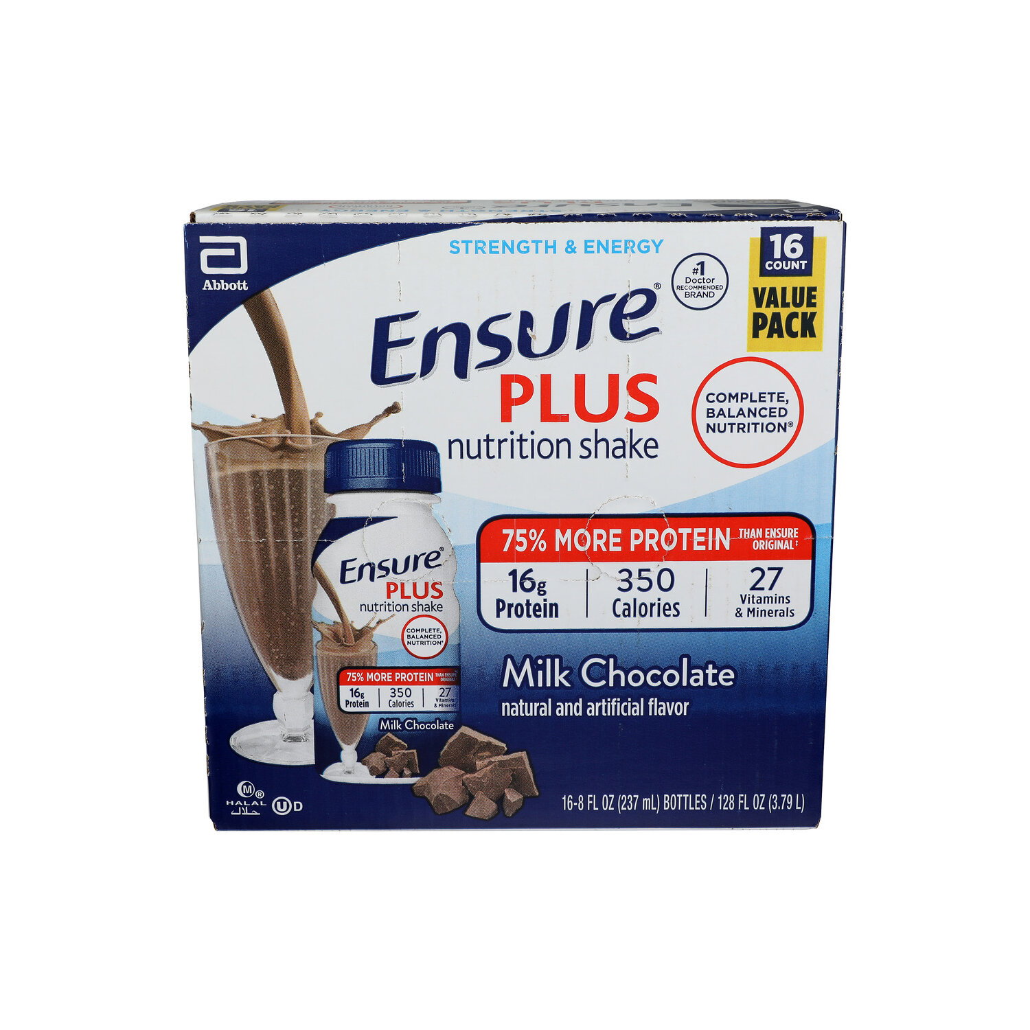 Ensure Plus Chocolate 16 - 8 Fluid Ounce - 16 Count Image 1 of 4