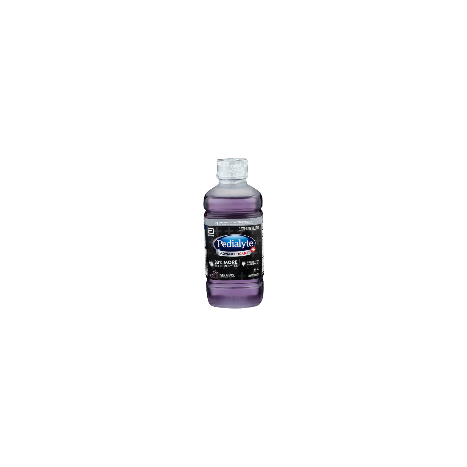 Pedialyte Advanced Care Iced Grape Electrolyte Solution - 33.8 Fluid Ounce Image 1 of 4