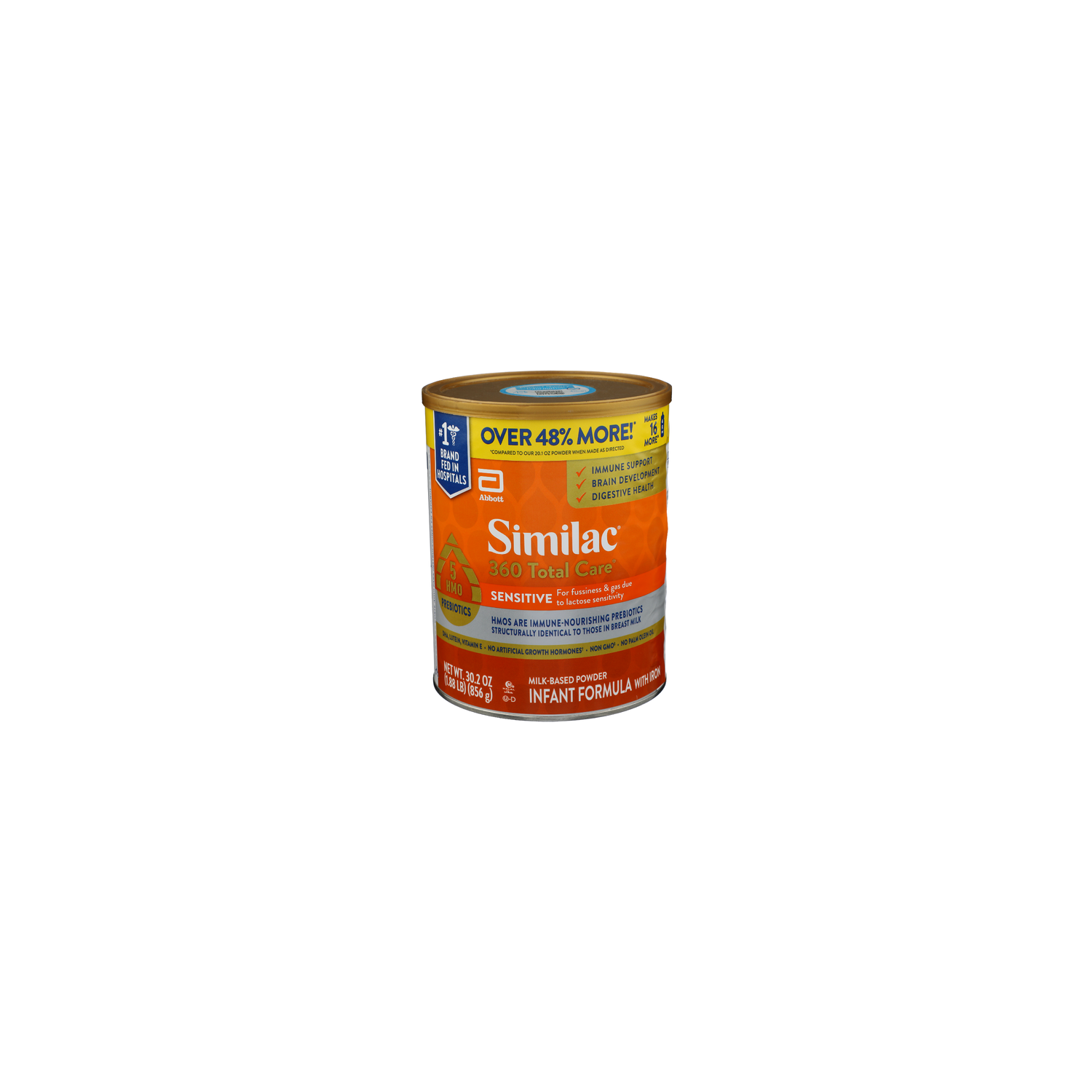 Abbott Infant Formula With Iron, 360 Total Care, Sensitive, Milk-Based Powder - 30.2 Ounce Image 1 of 4