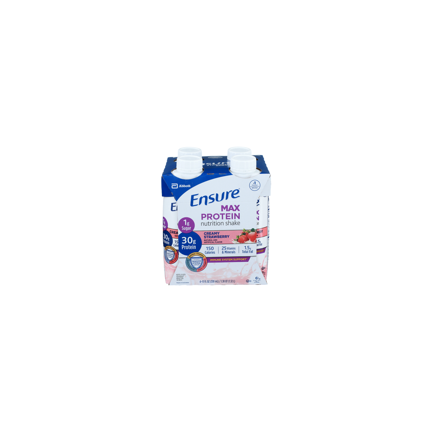 Ensure Max Protein Creamy Strawberry Nutrition Shake - 2.75 Fluid Ounce - 4 Count Image 1 of 4