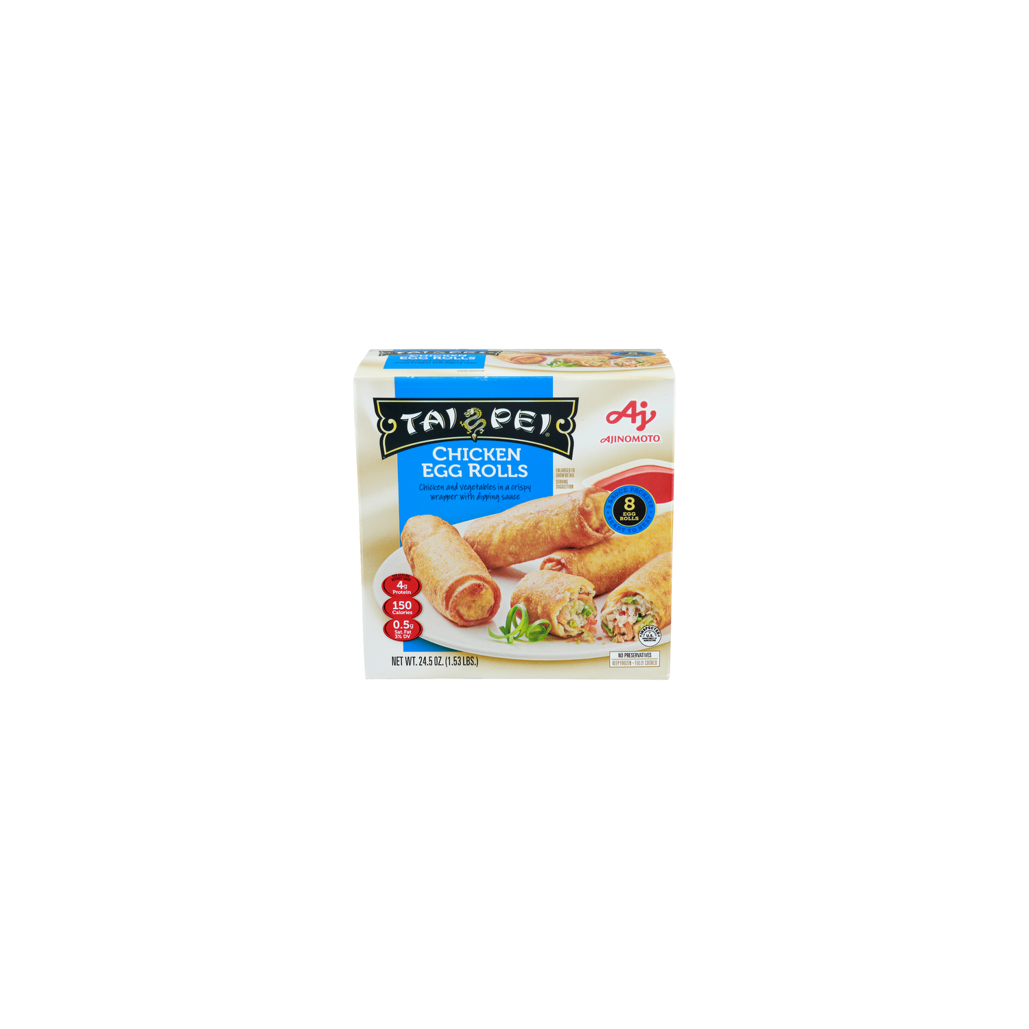 Tai Pei Chicken Fully Cooked Egg Rolls - 3.063 Ounce - 8 Count Image 1 of 2
