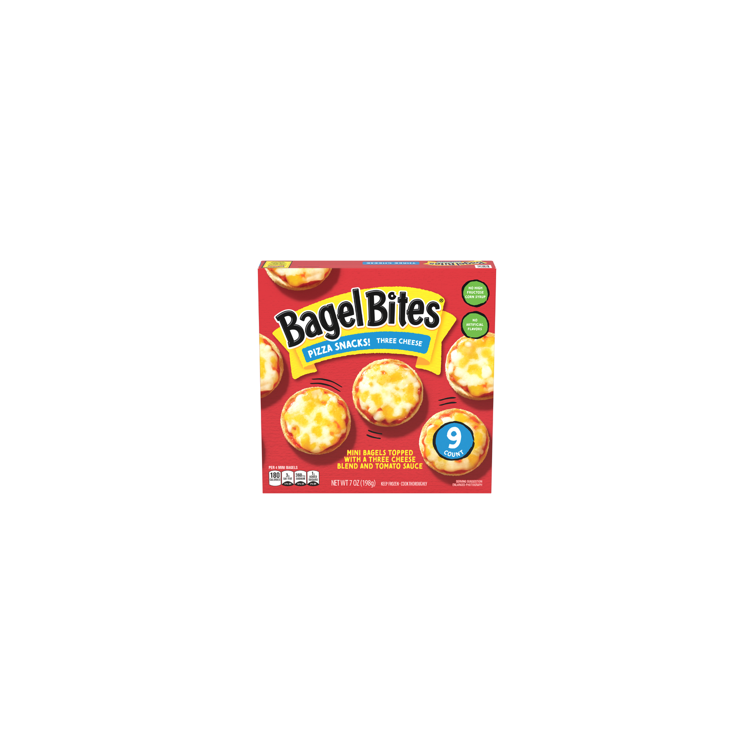 Bagel Bites Three Cheese Mini Pizza Frozen Snacks, Box - 9 Count Image 1 of 2