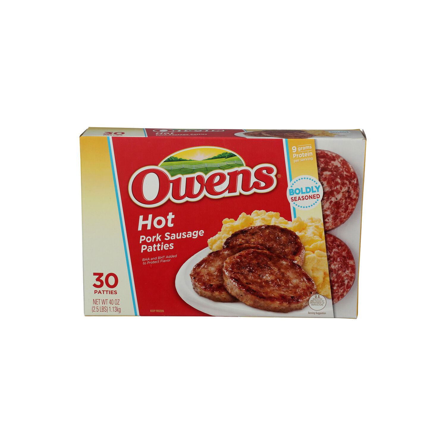 Owens Hot Pork Sausage Patties - 1.333 Ounce - 30 Count - Brookshire's