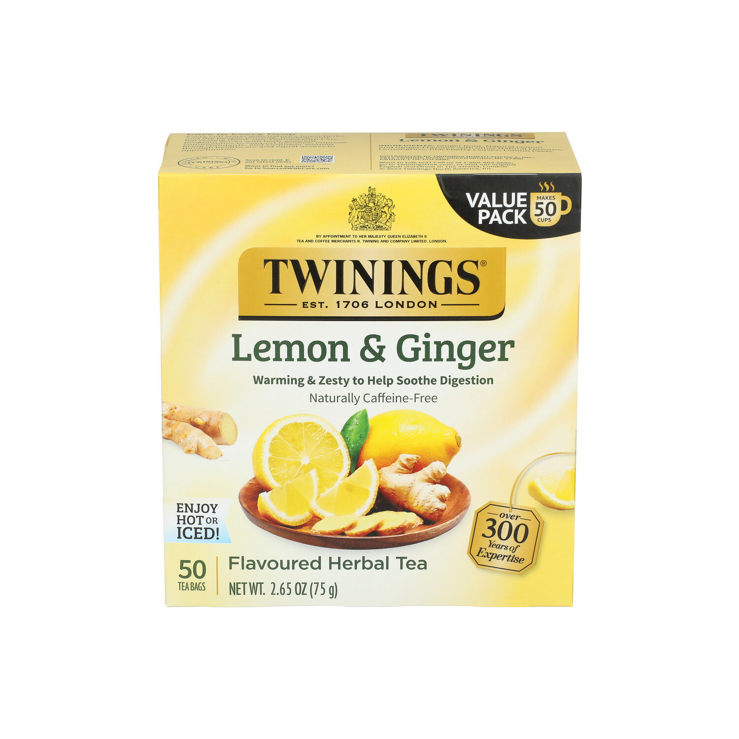 Twinings Of London Herbal Tea Lemon & Ginger Tea - 0.053 Ounce - 50 Count Image 1 of 3