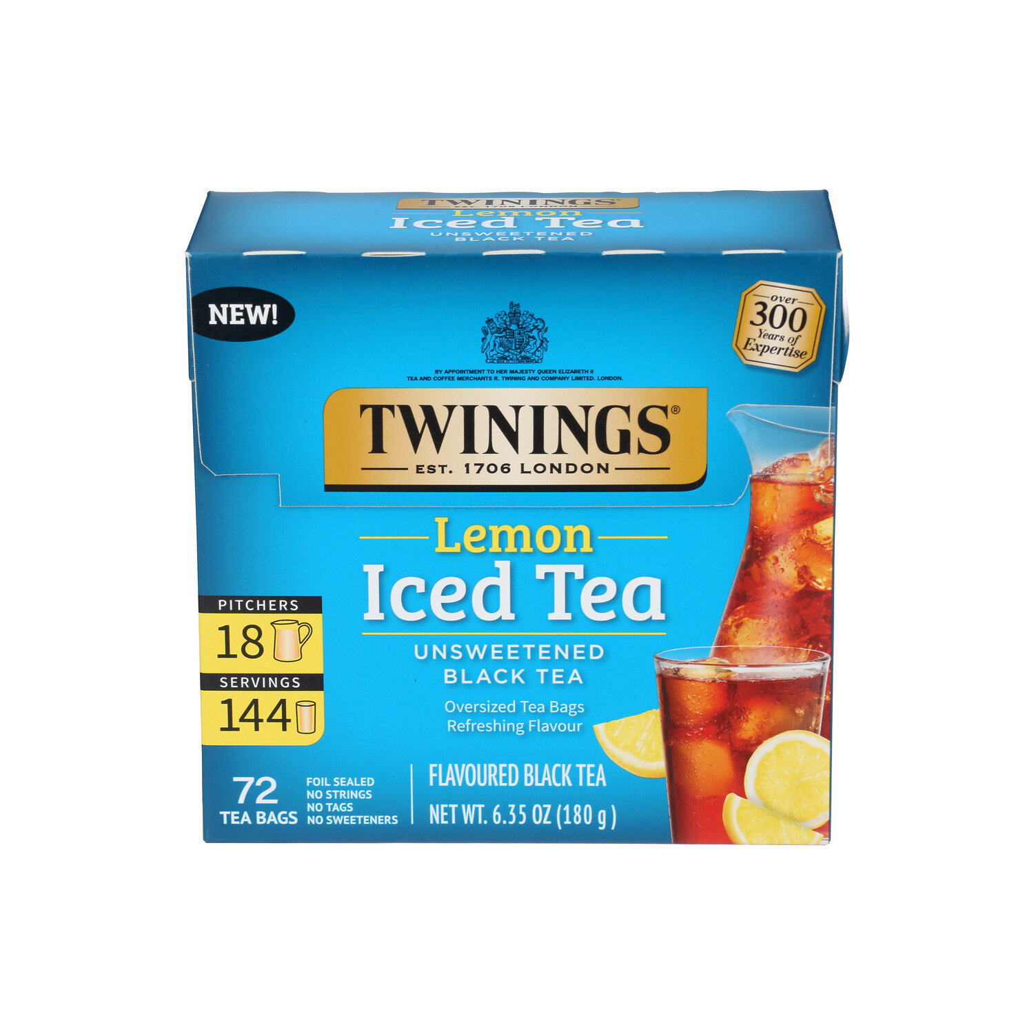 Twinings Of London Lemon Tea Bag Black Iced - 0.088 Ounce - 72 Count Image 1 of 2