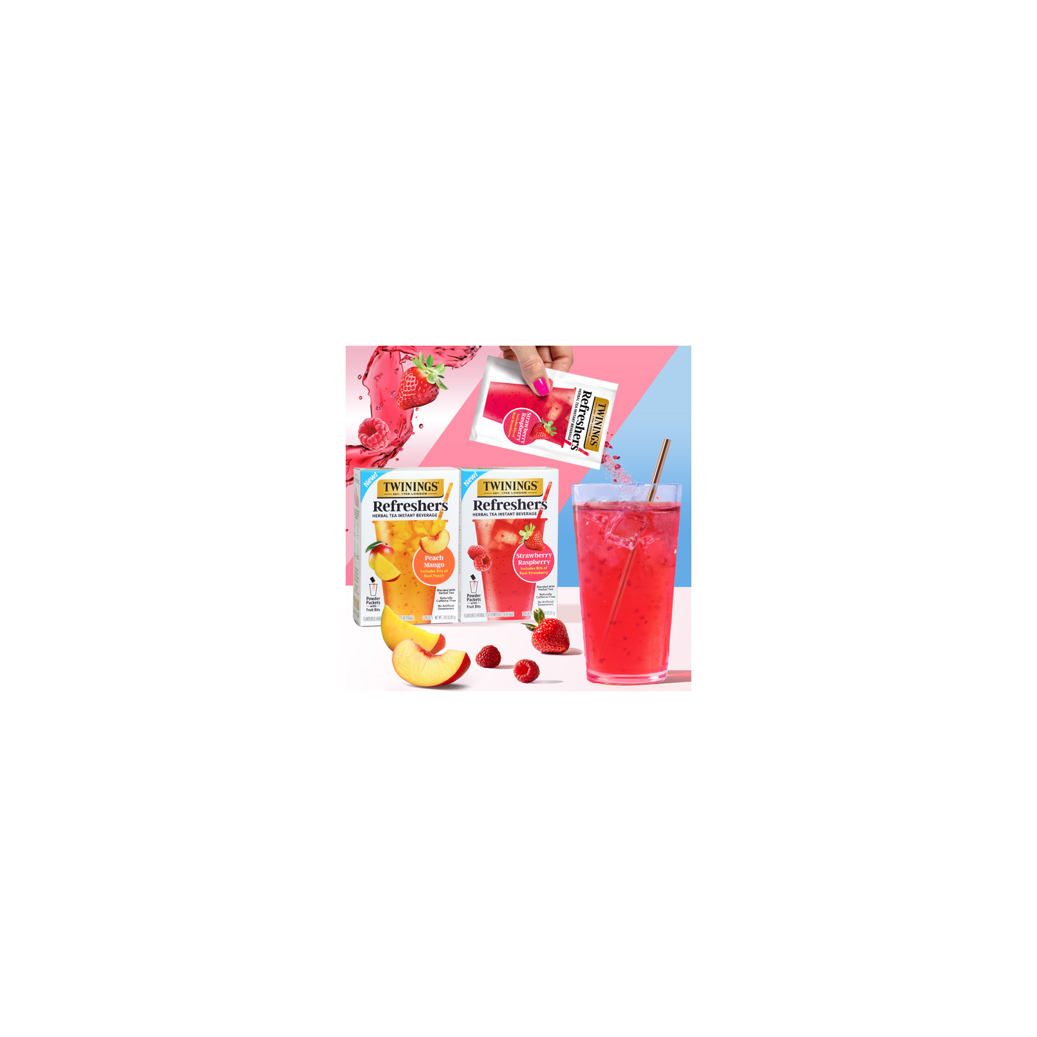 Twinings Of London Strawberry Raspberry Refreshers - 0.6 Ounce - 5 Count