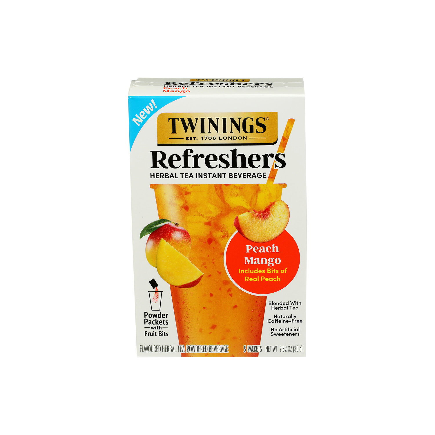 Twinings Of London Peach Mango Refreshers - 0.56 Ounce - 5 Count