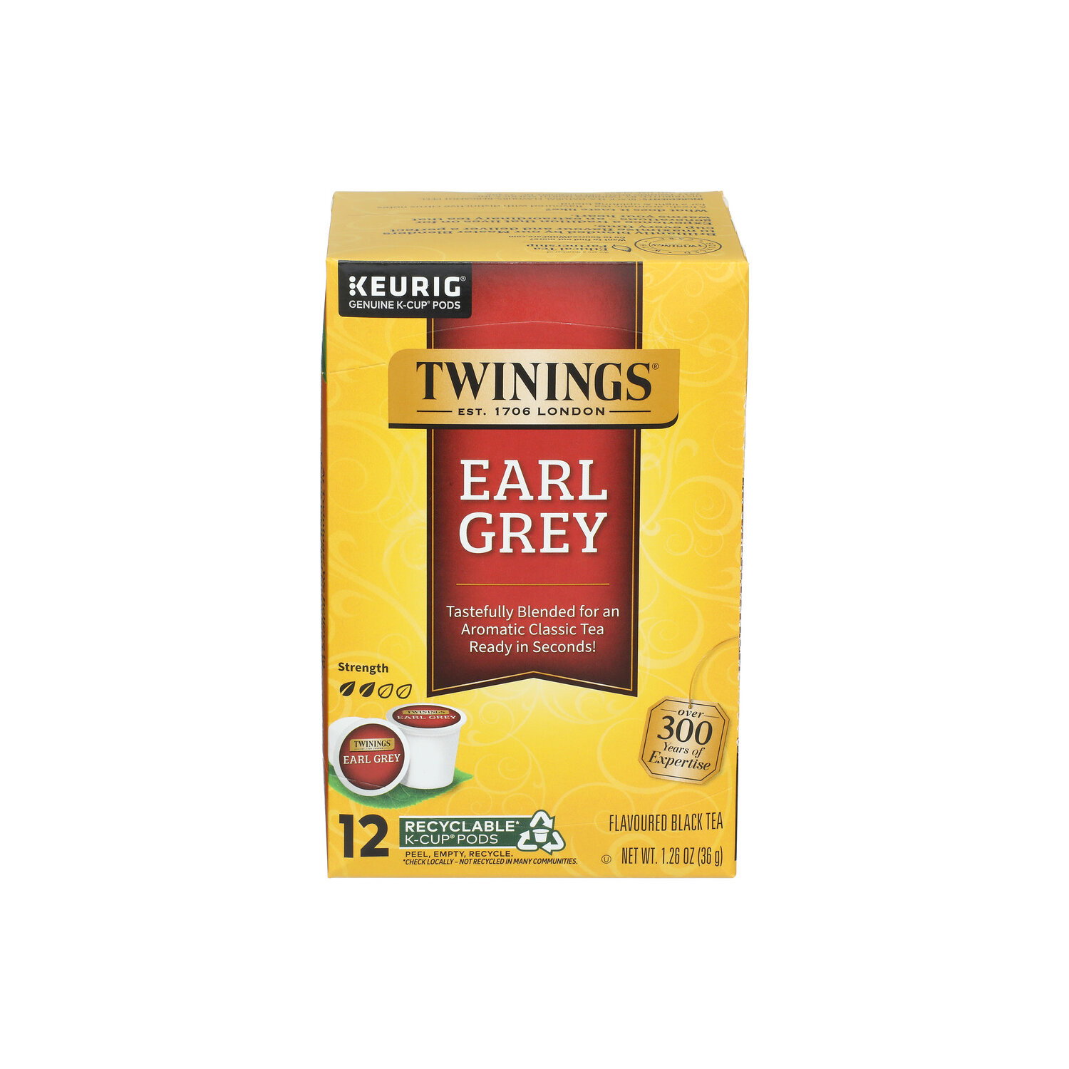 Twinings Of London Earl Grey Black Tea K-Cup Pods - 0.105 Ounce - 12 Count Image 1 of 3