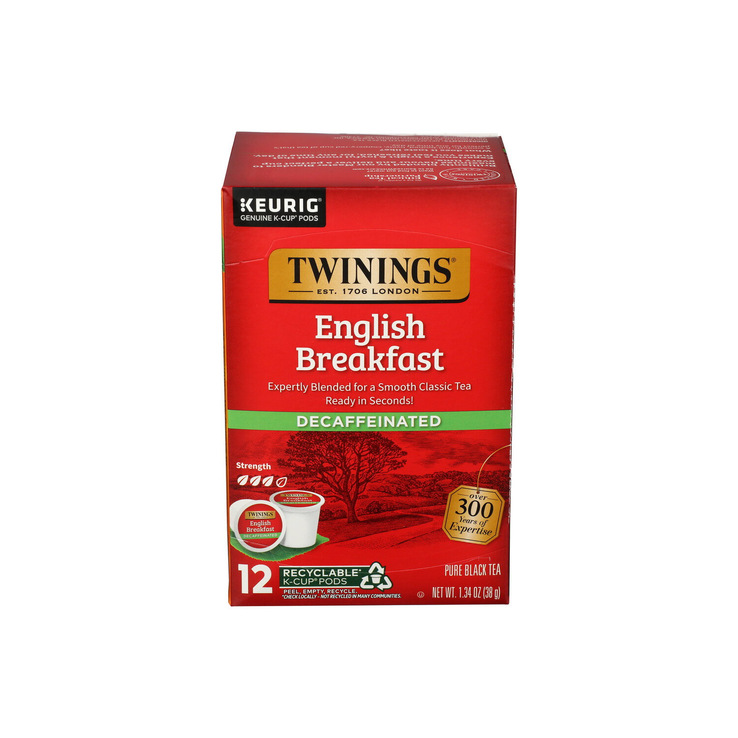 Twinings Of London Black Tea Decaffeinated Keurig Genuine K-Cup Pods English Breakfast Pure - 0.112 Ounce - 12 Count Image 1 of 3