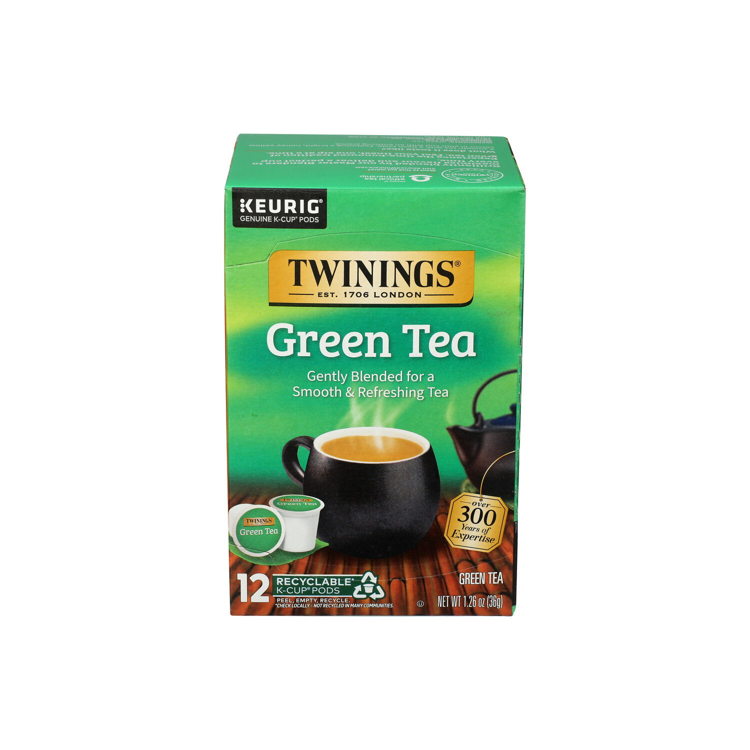 Twinings Of London Green Tea Keurig Genuine K-Cup Pods - 0.105 Ounce - 12 Count Image 1 of 3