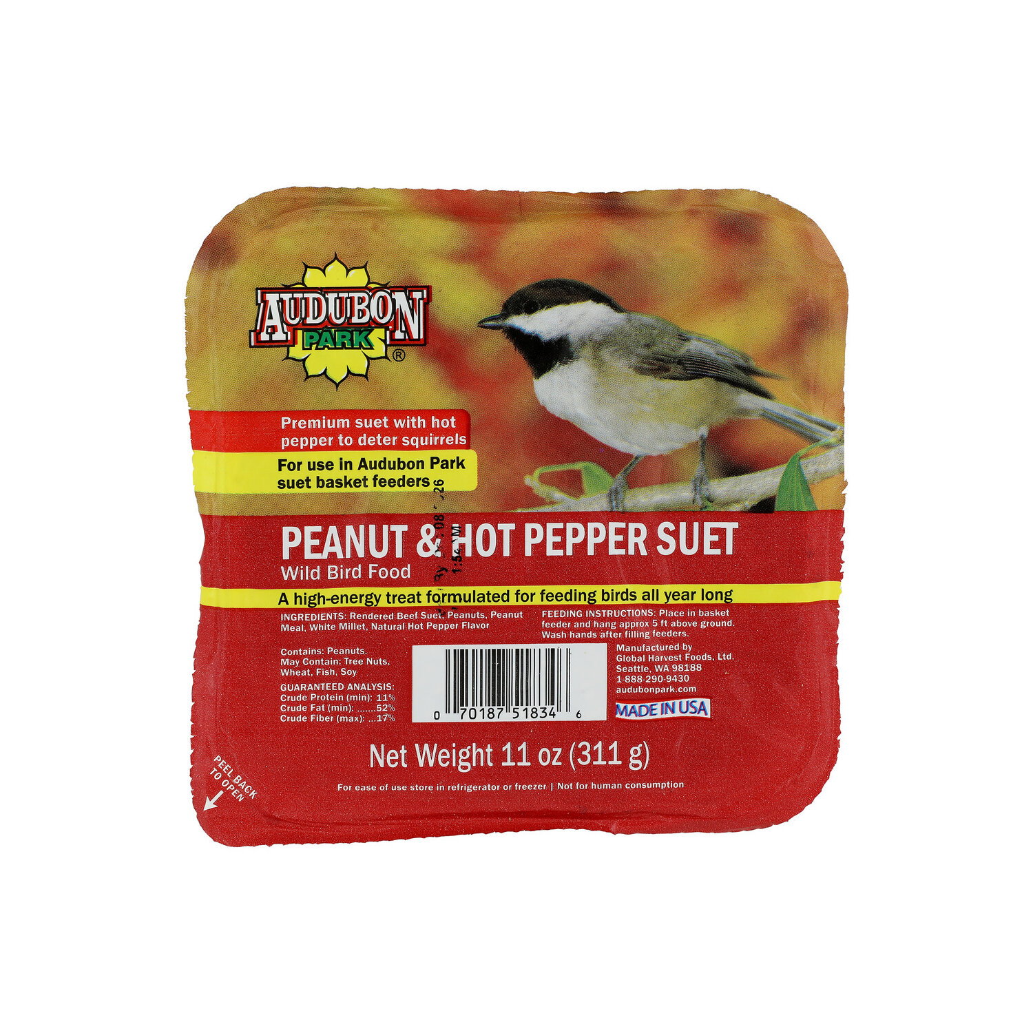 Audubon Park Peanut & Hot Pepper Suet Wild Bird Food - 11 Ounce Image 1 of 4