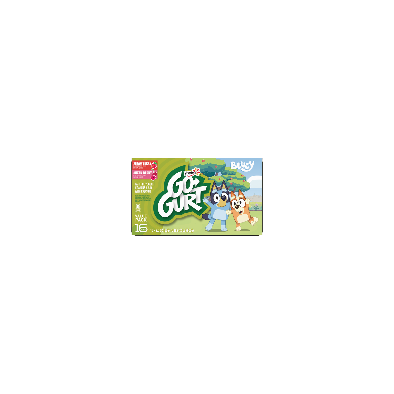 Go-Gurt Yoplait Bluey Kids Fat Free Yogurt Variety Pack, Gluten Free, 2 Lbs 16 Tubes - 32 Ounce Image 1 of 2