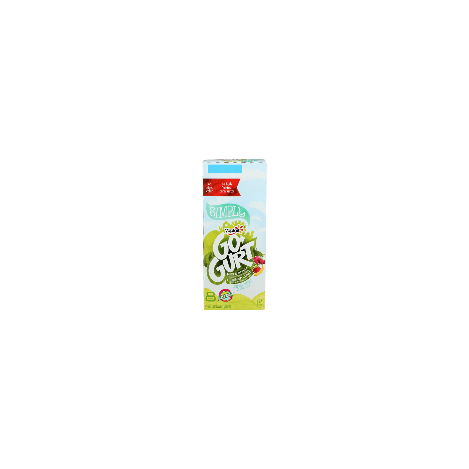 Yoplait Go Gurt Mixed Berry Strawberry Banana Simply Low Fat Yogurt - 2 Ounce - 8 Count Image 1 of 4