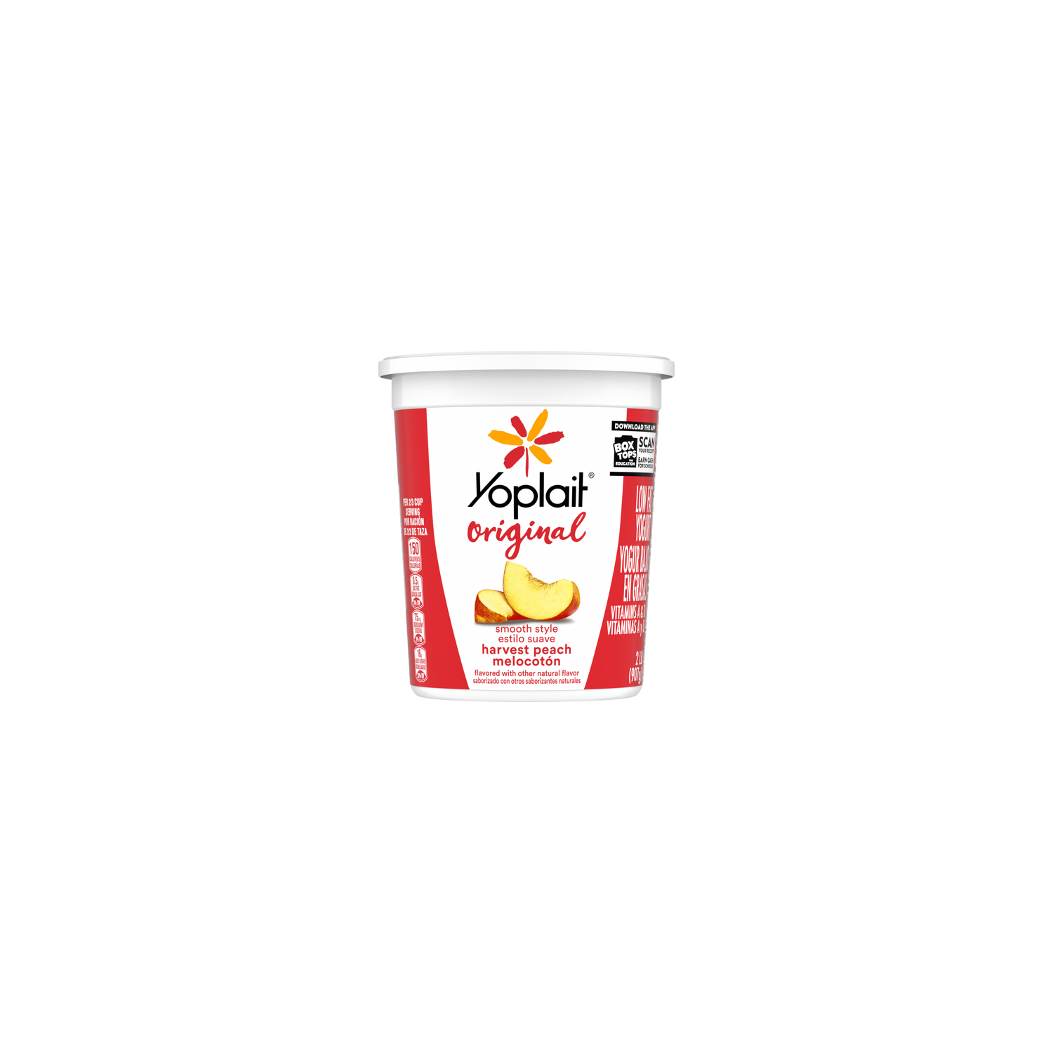 Yoplait Original Smooth Style Harvest Peach Flavored Low Fat Yogurt, Tub - 32 Ounce Image 1 of 2