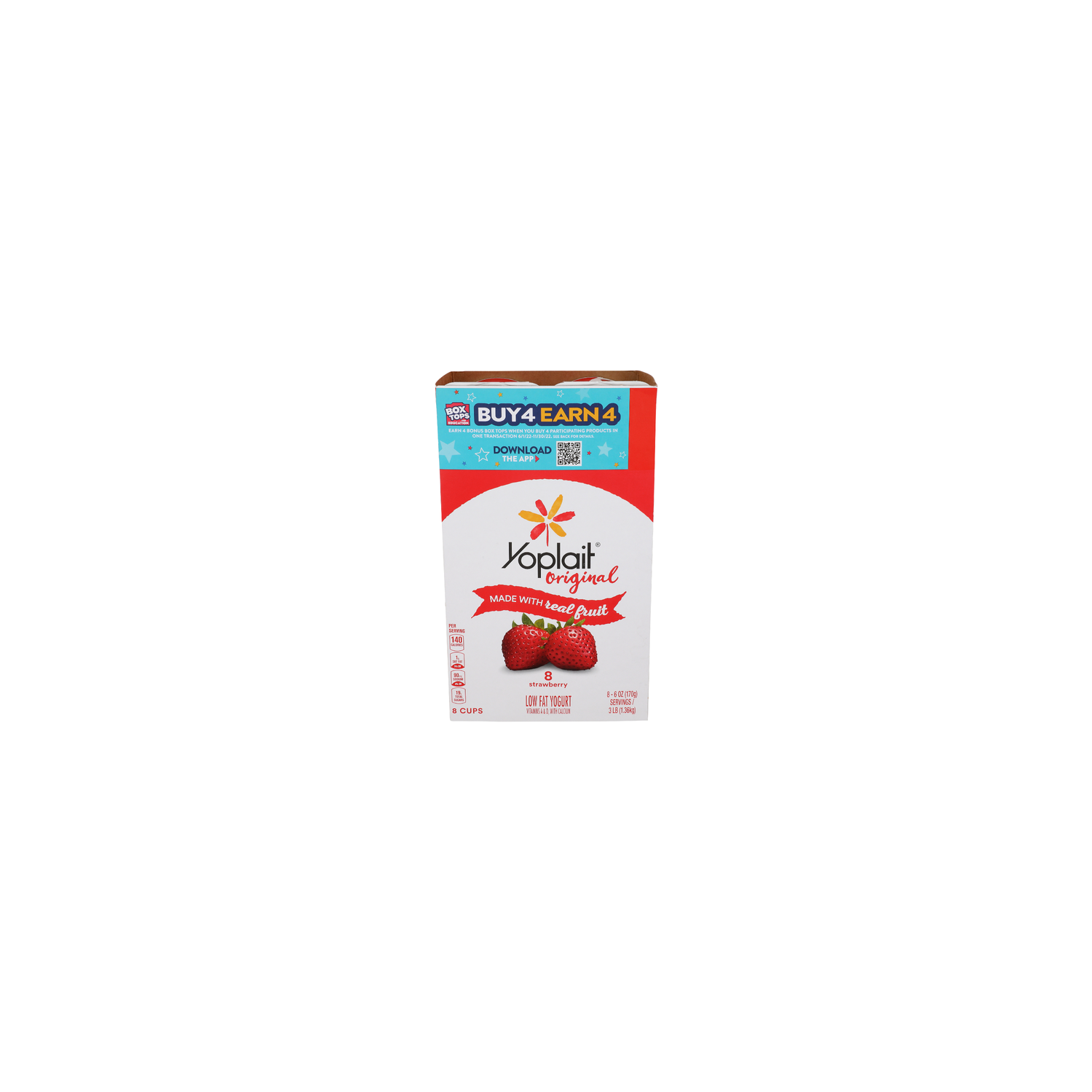 Yoplait Original Strawberry Yogurt Low Fat - 6 Ounce - 8 Count Image 1 of 4