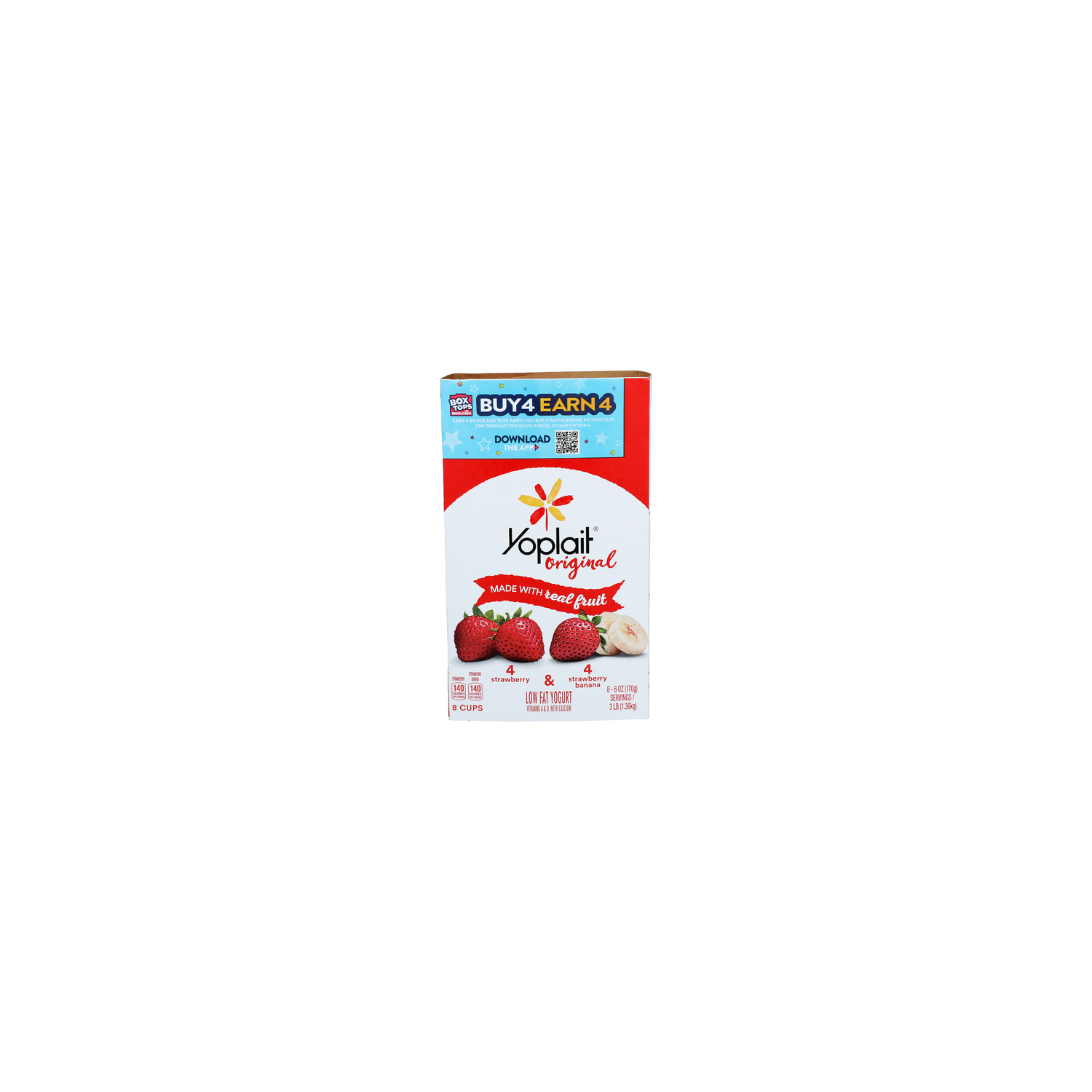 YOPLAIT Original Strawberry & Strawberry Banana Low Fat Yogurt - 6 Ounce - 8 Count Image 1 of 4