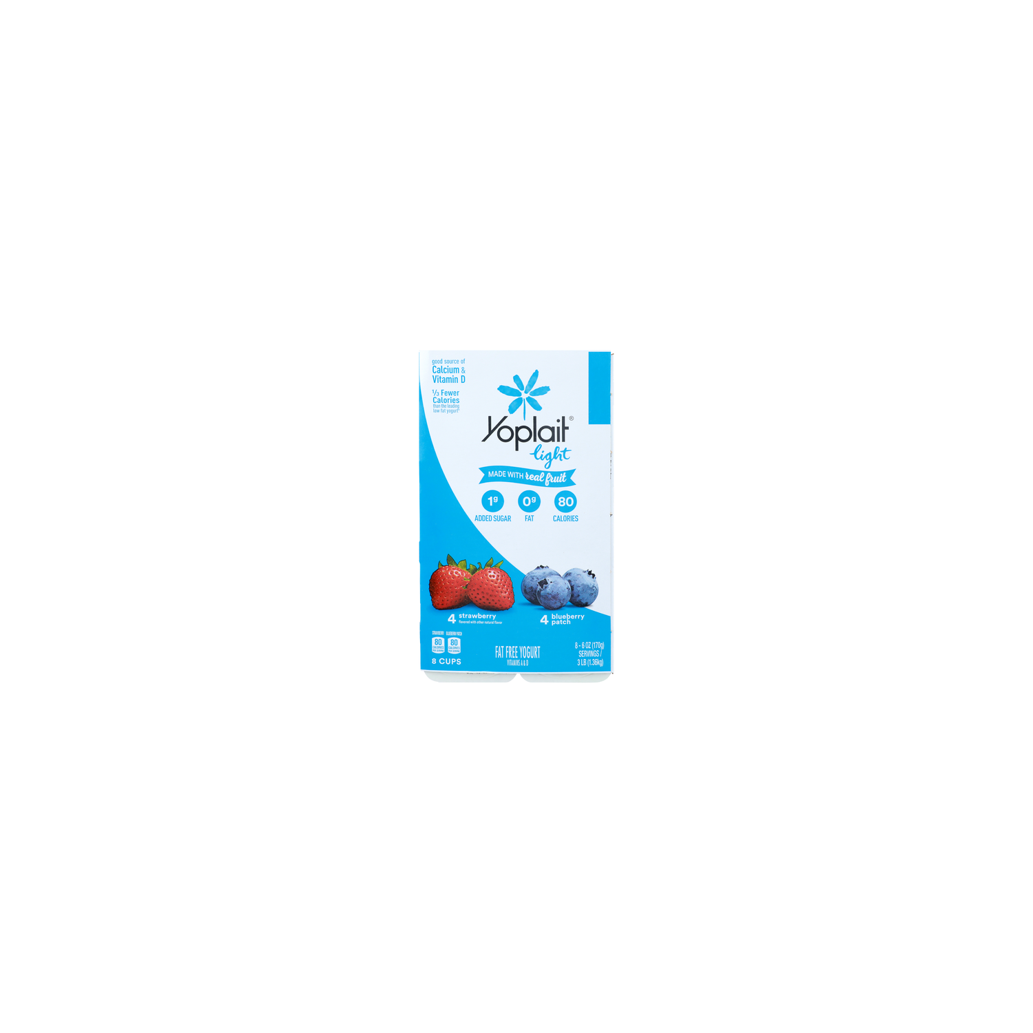 Yoplait Strawberry Blueberry Patch Light Fat Free Yogurt - 6 Ounce - 8 Count Image 1 of 4