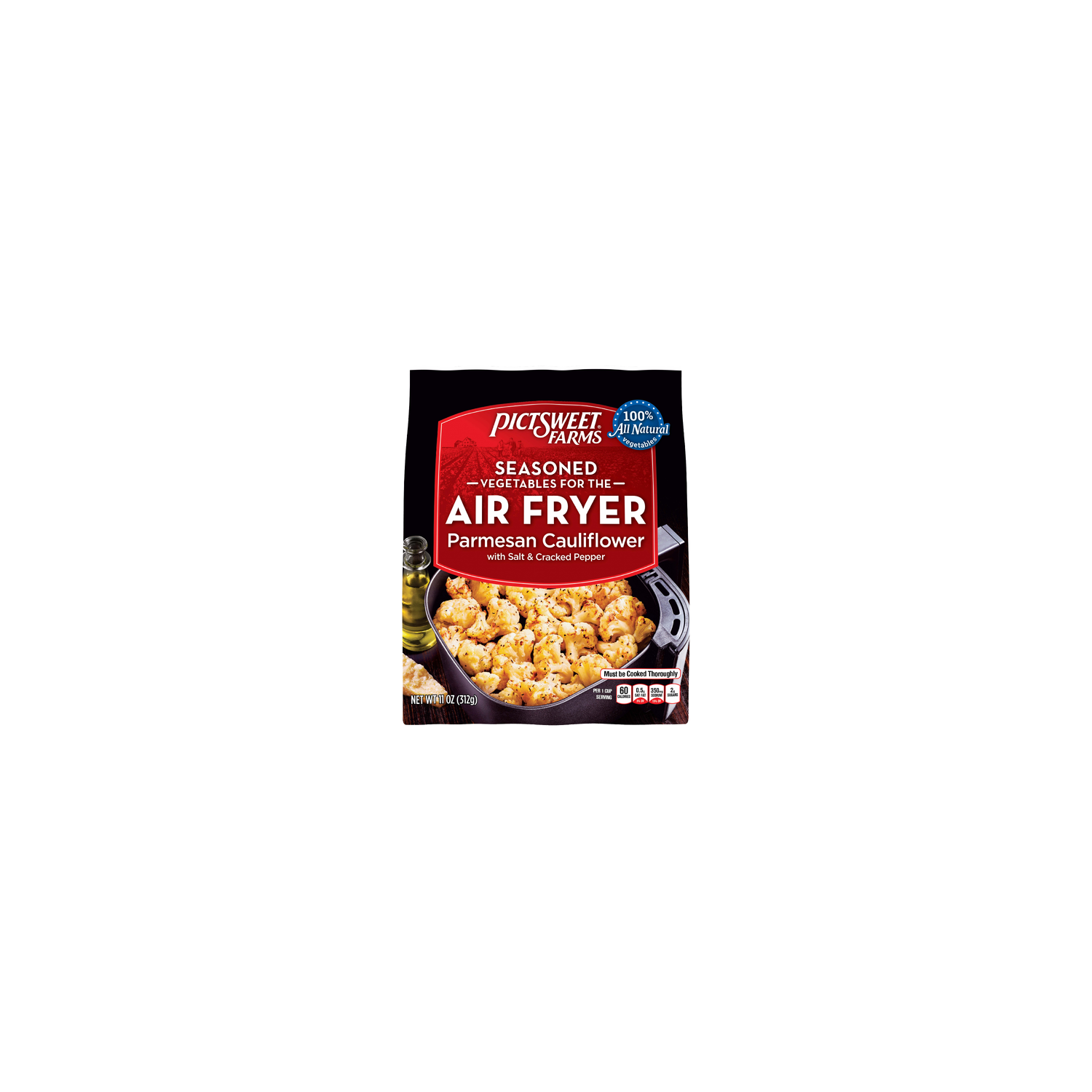 Pictsweet Farms Parmesan Cauliflower With Olive Oil, Sea Salt & Cracked Pepper Seasoned Vegetables For The Air Fryer - 11 Ounce Image 1 of 3