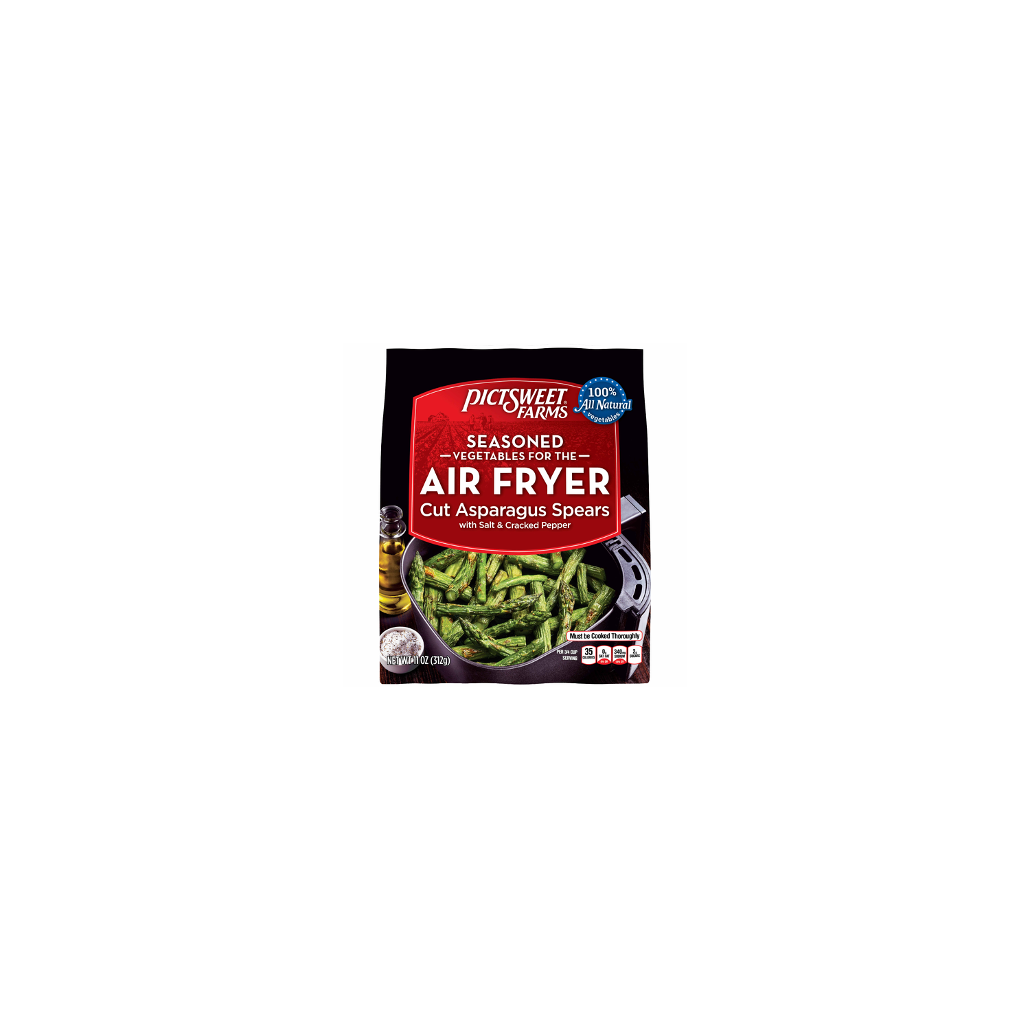 Pictsweet Farms Cut Asparagus Spears With Olive Oil, Sea Salt & Cracked Pepper Seasoned Vegetables For The Air Fryer - 11 Ounce Image 1 of 3